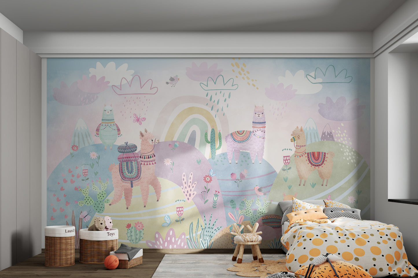 Pastel Mountains Kids Wall Mural