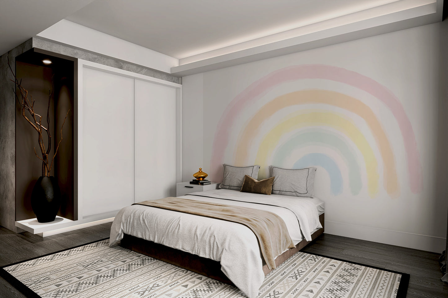 Soft Pastel Rainbow Wallpaper Mural