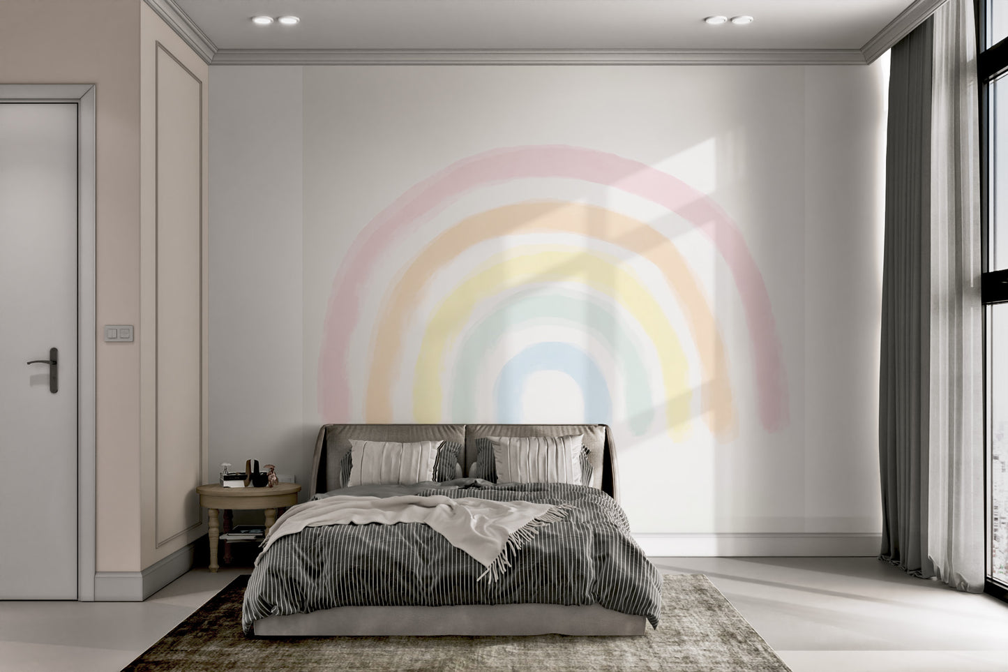 Soft Pastel Rainbow Wallpaper Mural