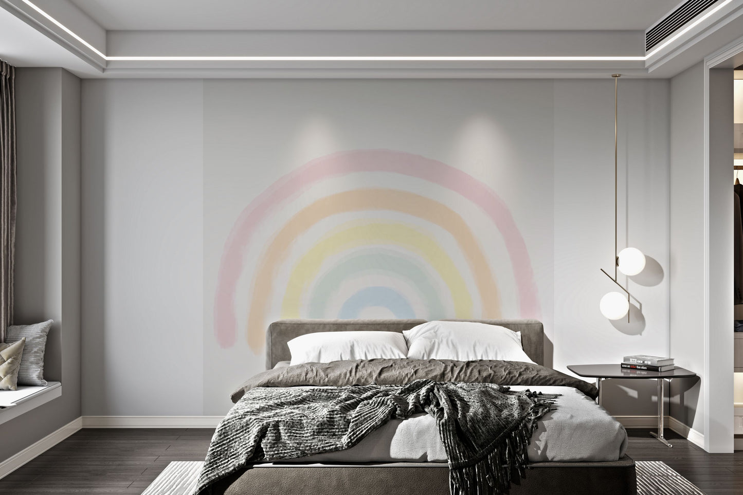 Soft Pastel Rainbow Wallpaper Mural