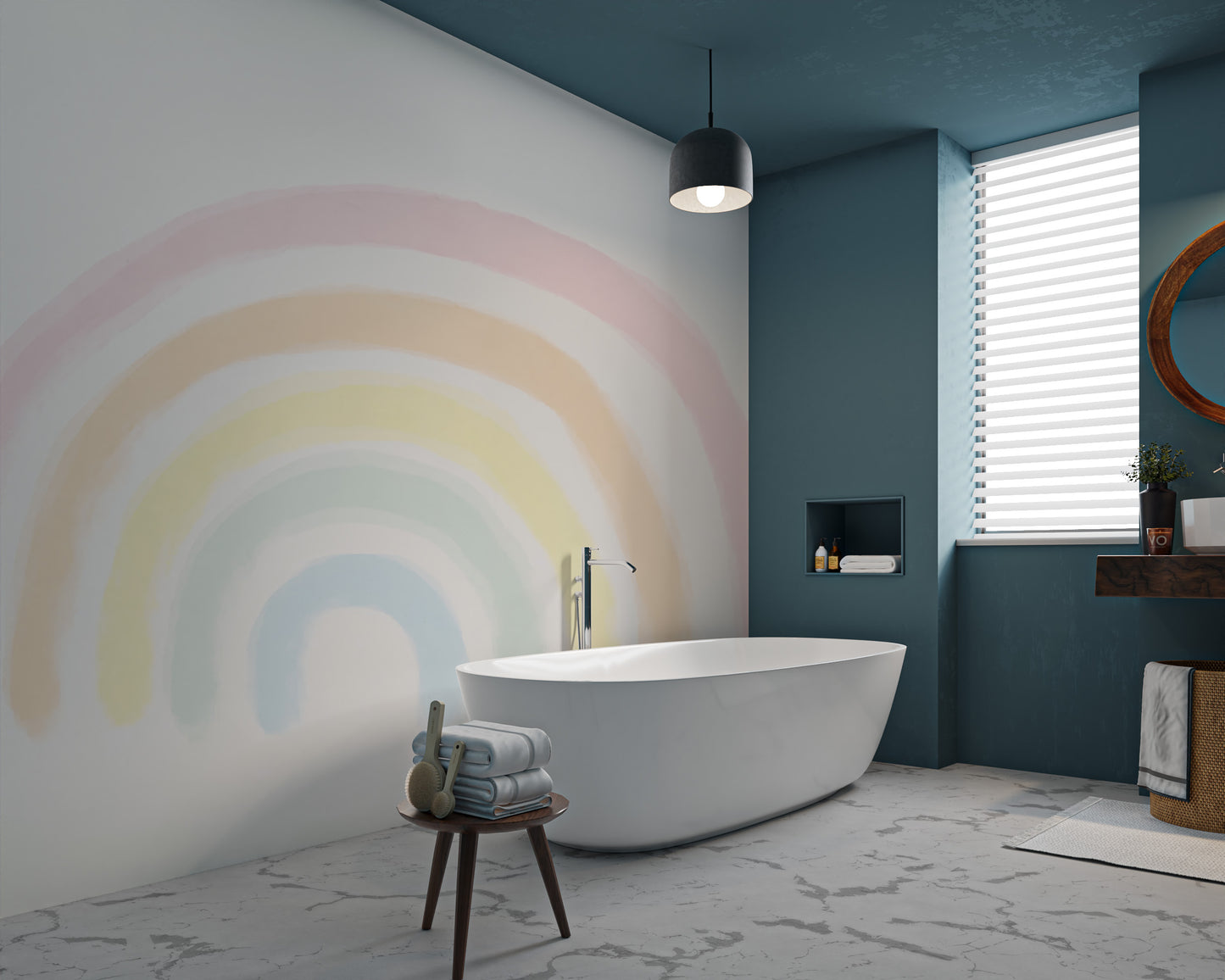 Soft Pastel Rainbow Wallpaper Mural