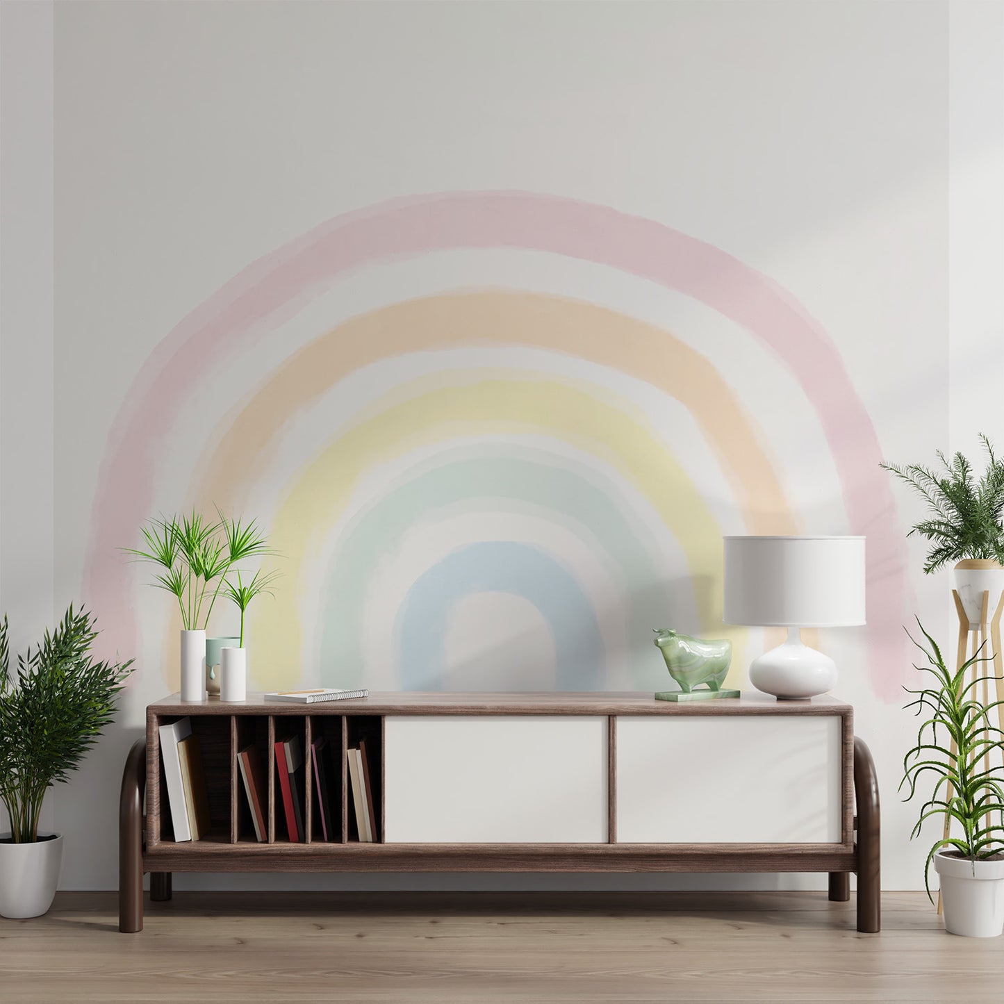 Soft Pastel Rainbow Wallpaper Mural