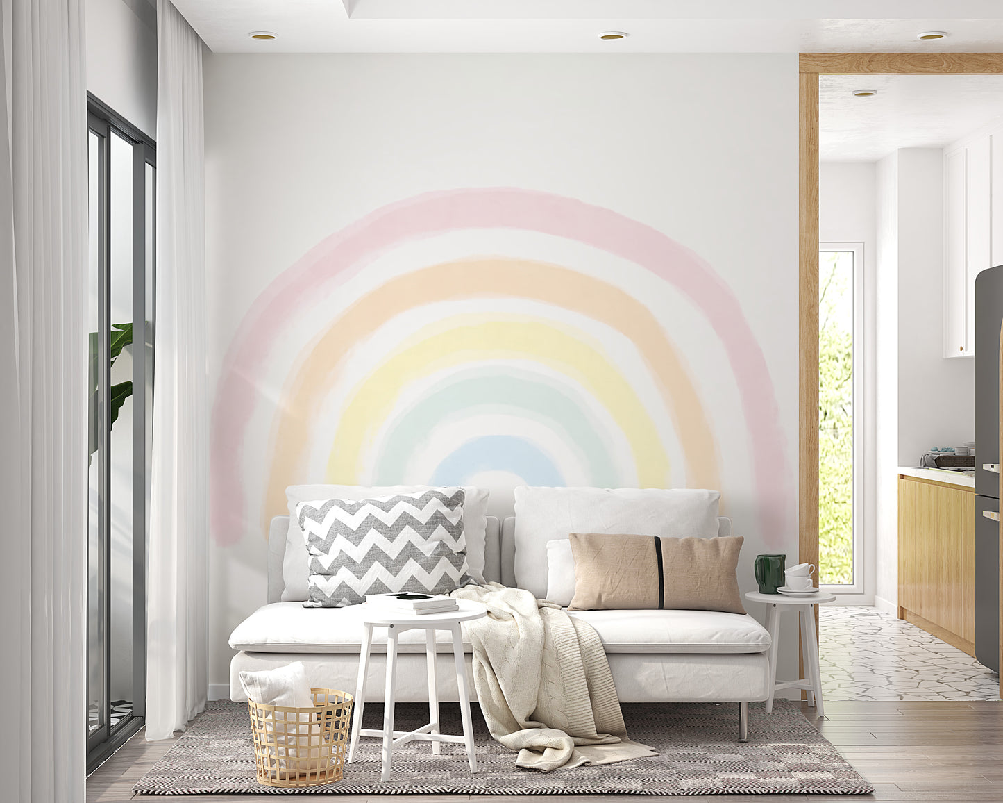 Soft Pastel Rainbow Wallpaper Mural