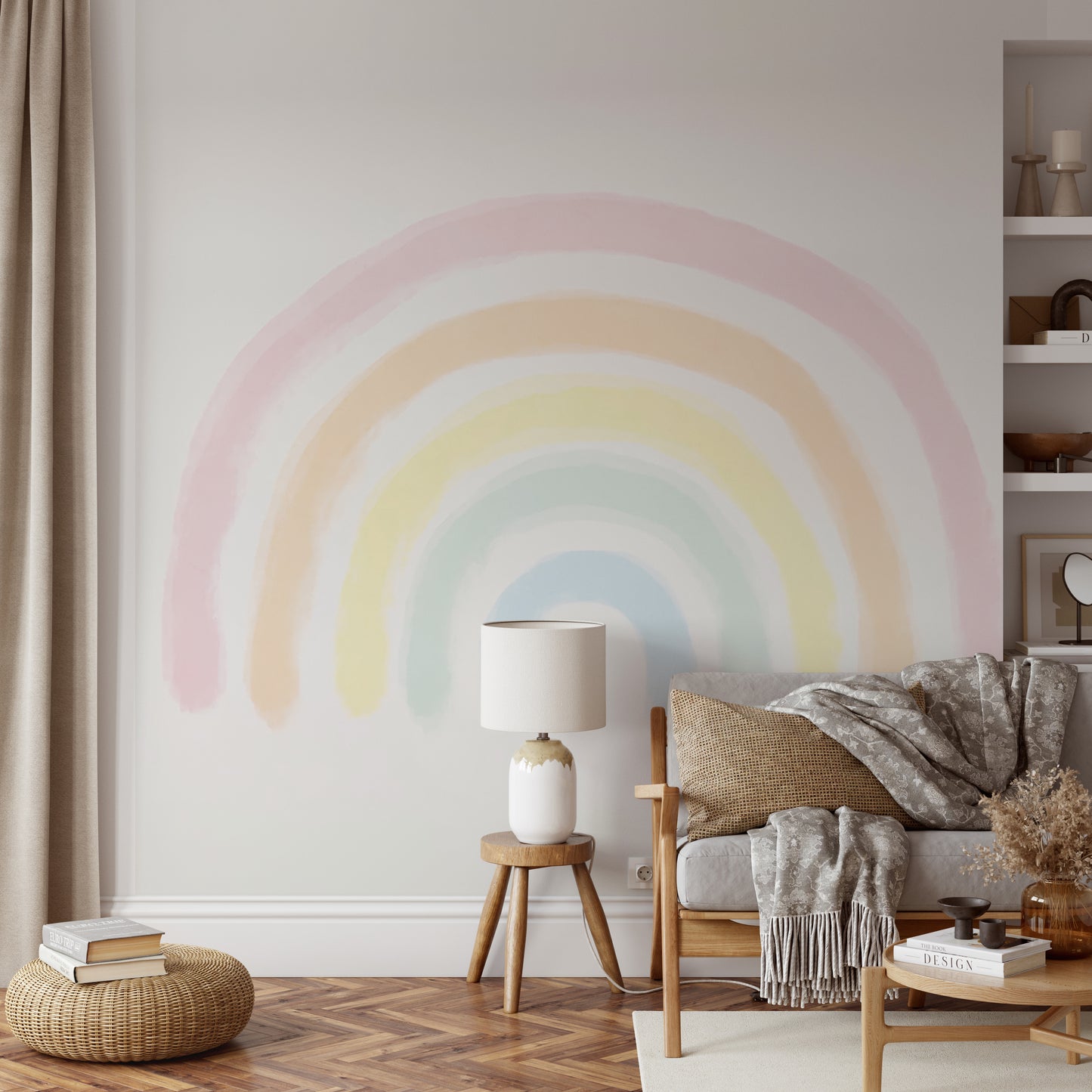 Soft Pastel Rainbow Wallpaper Mural