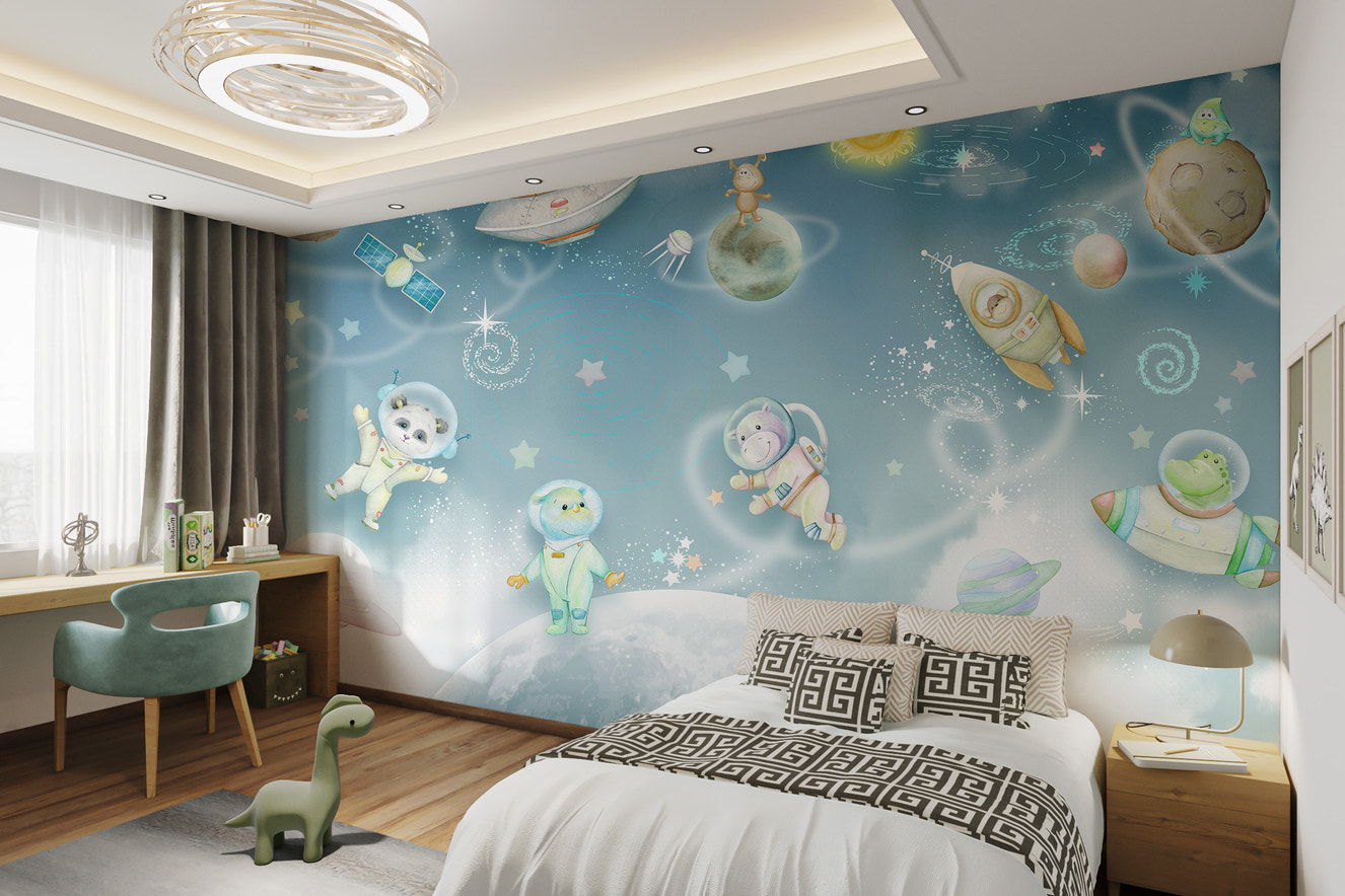 Playful Galaxy Adventure Wallpaper Mural