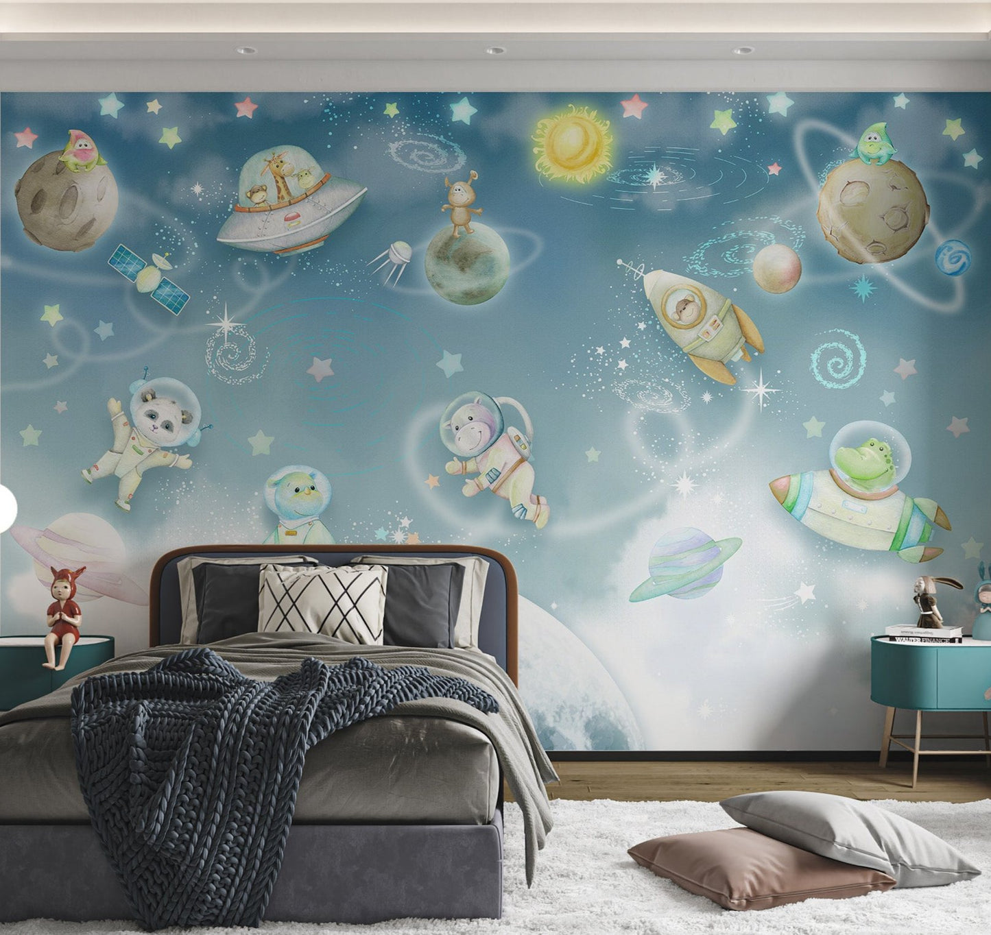 Playful Galaxy Adventure Wallpaper Mural