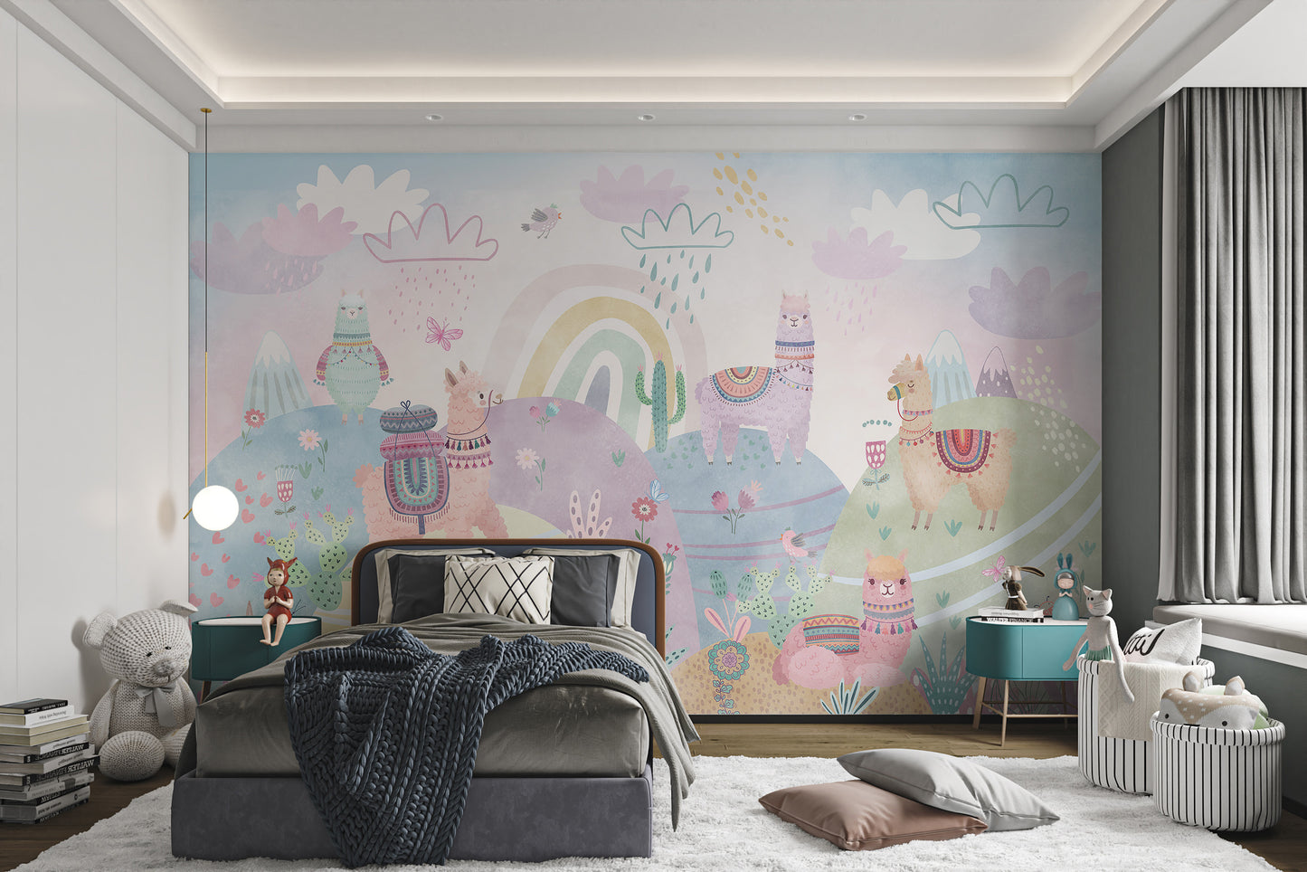 Pastel Mountains Kids Wall Mural