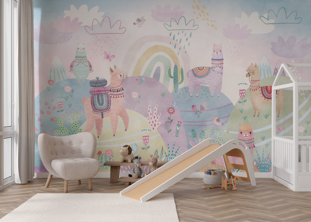 Pastel Mountains Kids Wall Mural