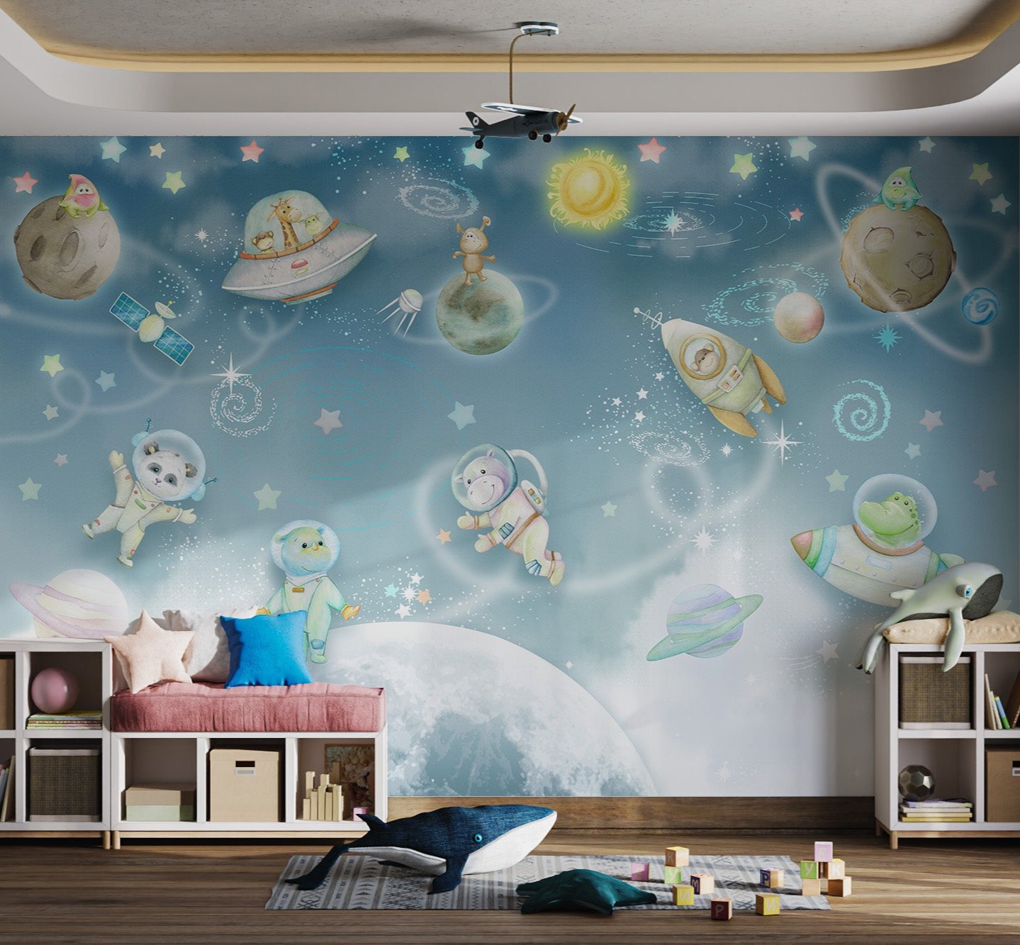 Playful Galaxy Adventure Wallpaper Mural