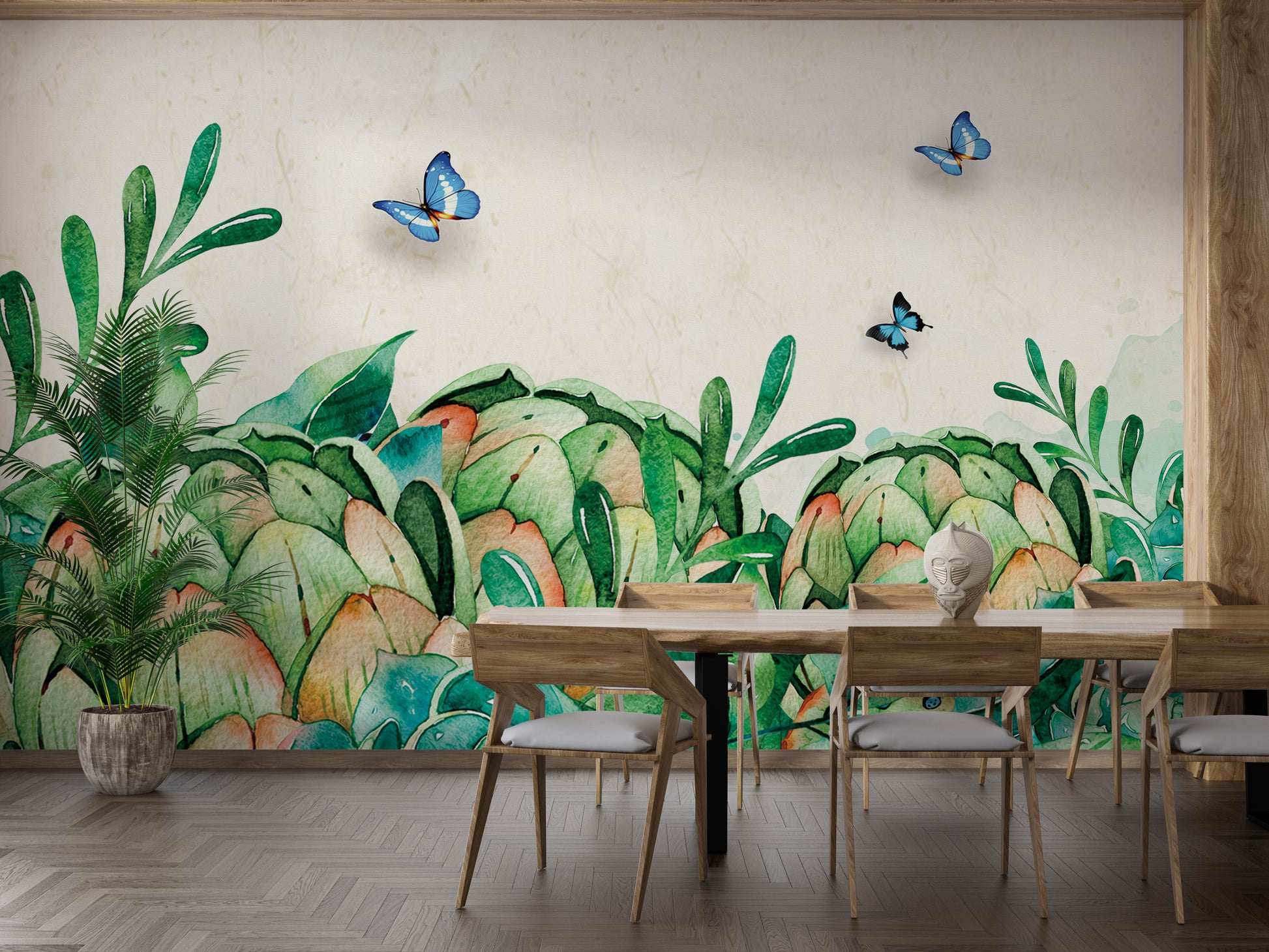 Watercolor Botanical Paradise Wallpaper Mural