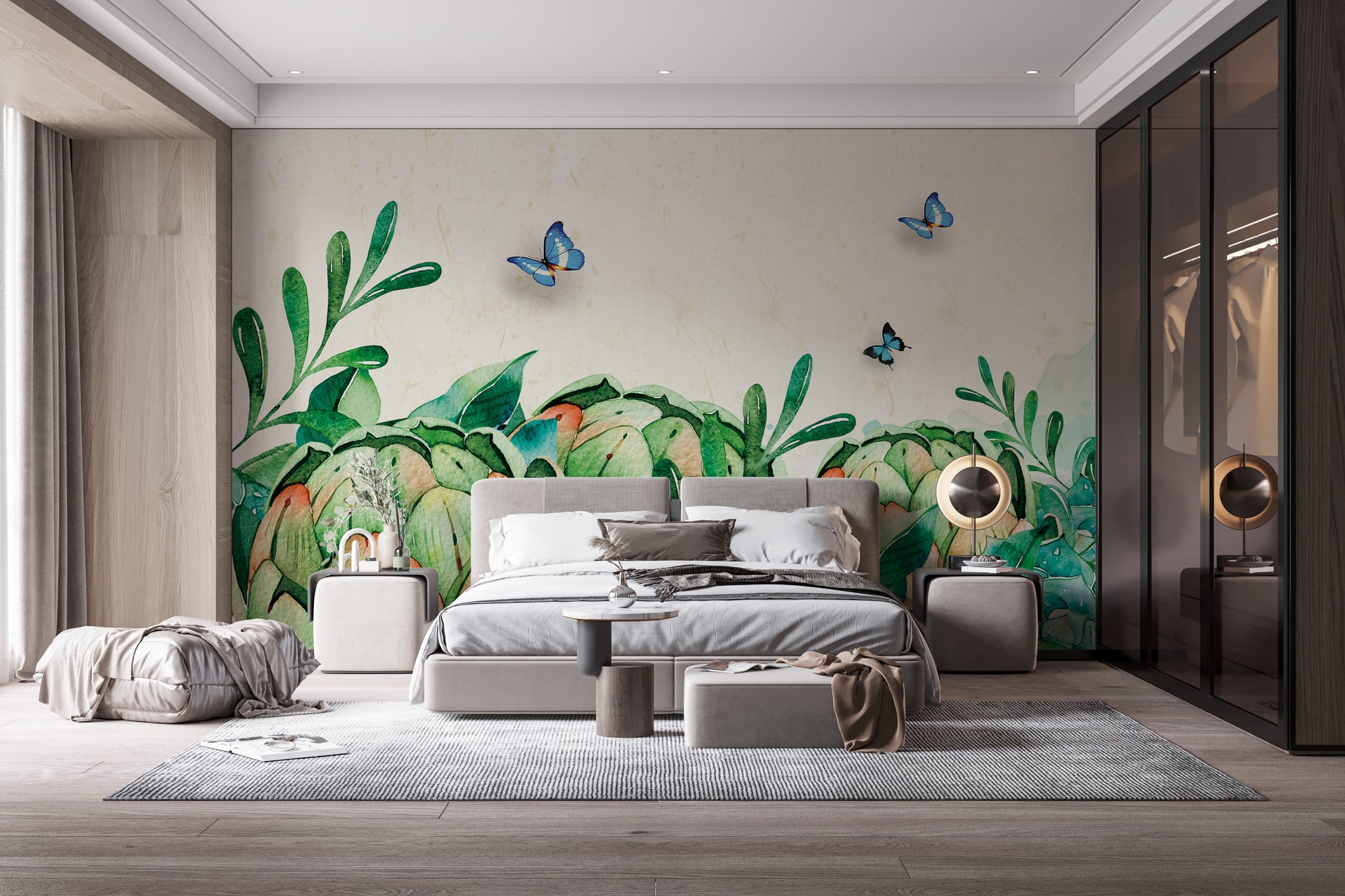 Beautiful Watercolor Botanical Paradise Wallpaper Mural