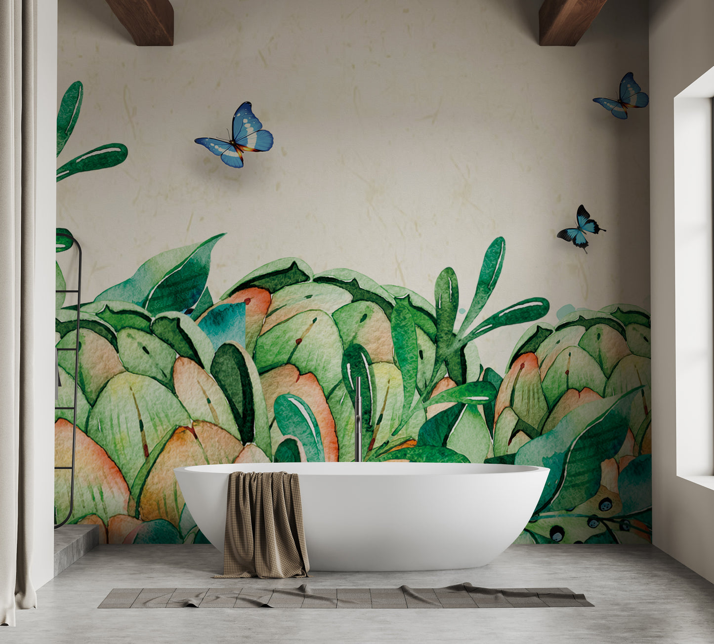 Luxurious Botanical Paradise Watercolor Wall Mural