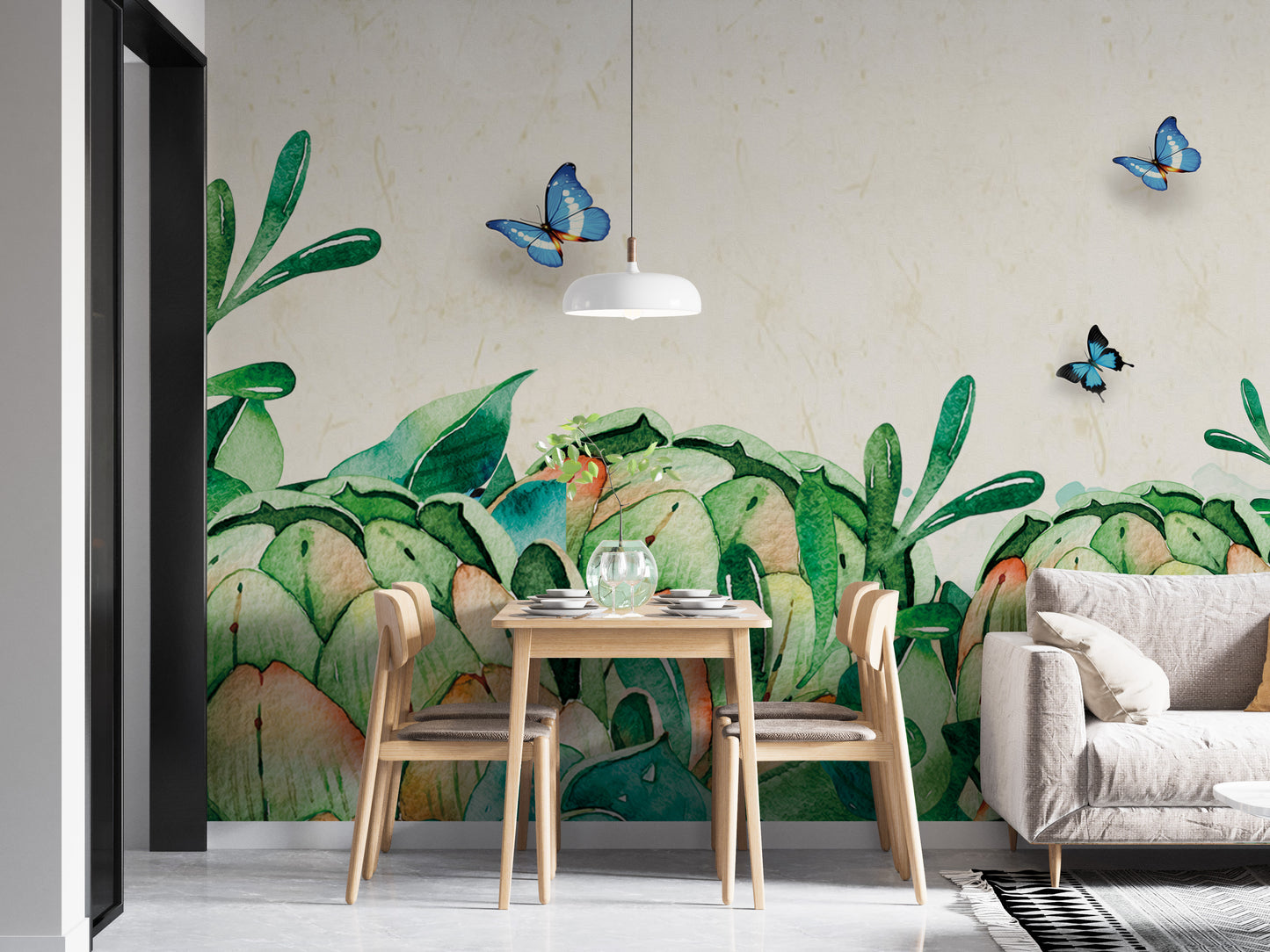 Watercolor Botanical Paradise Wall Mural for Walls