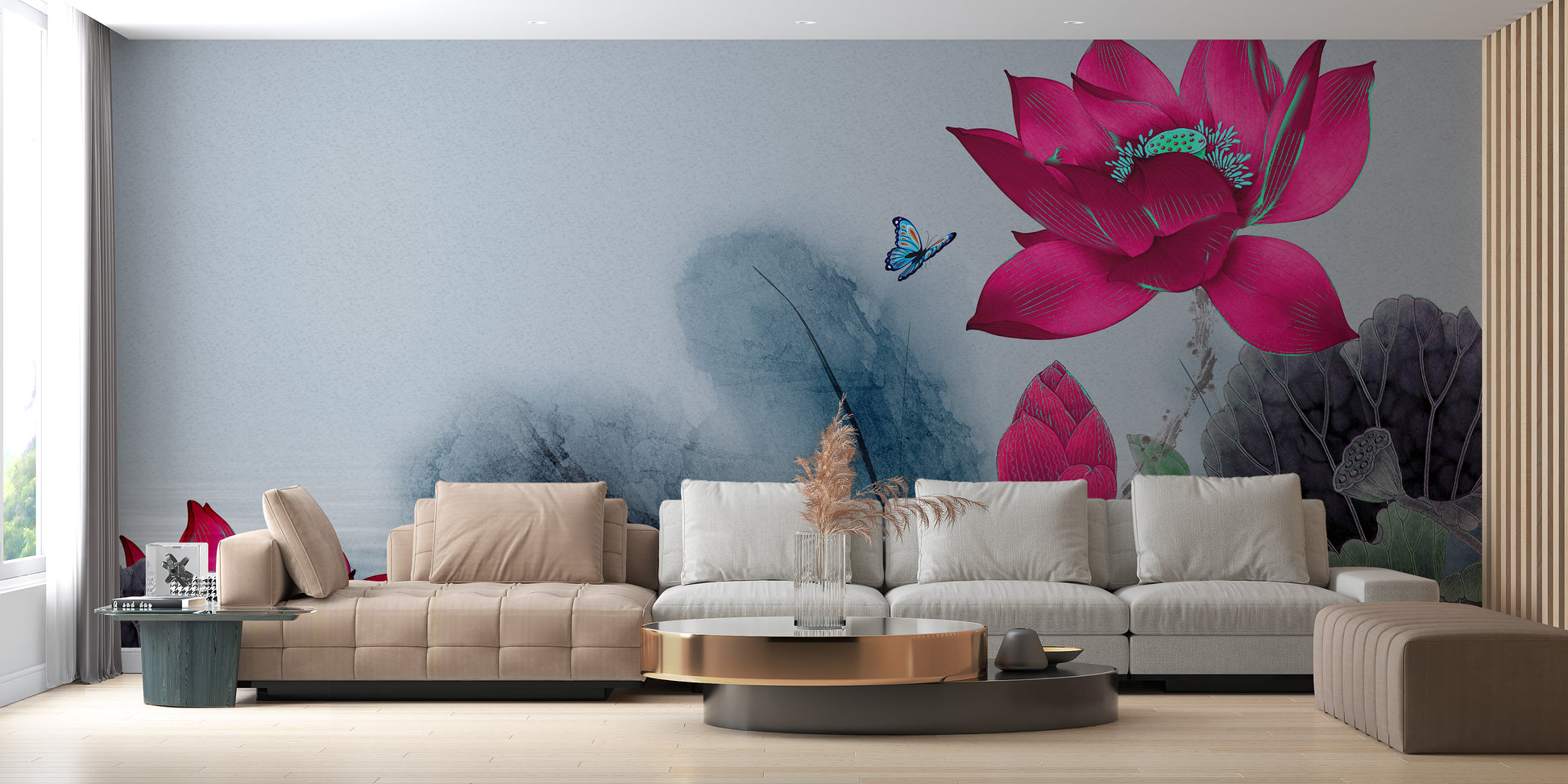 Lotus Flower Removable Wallpaper Mural Design
