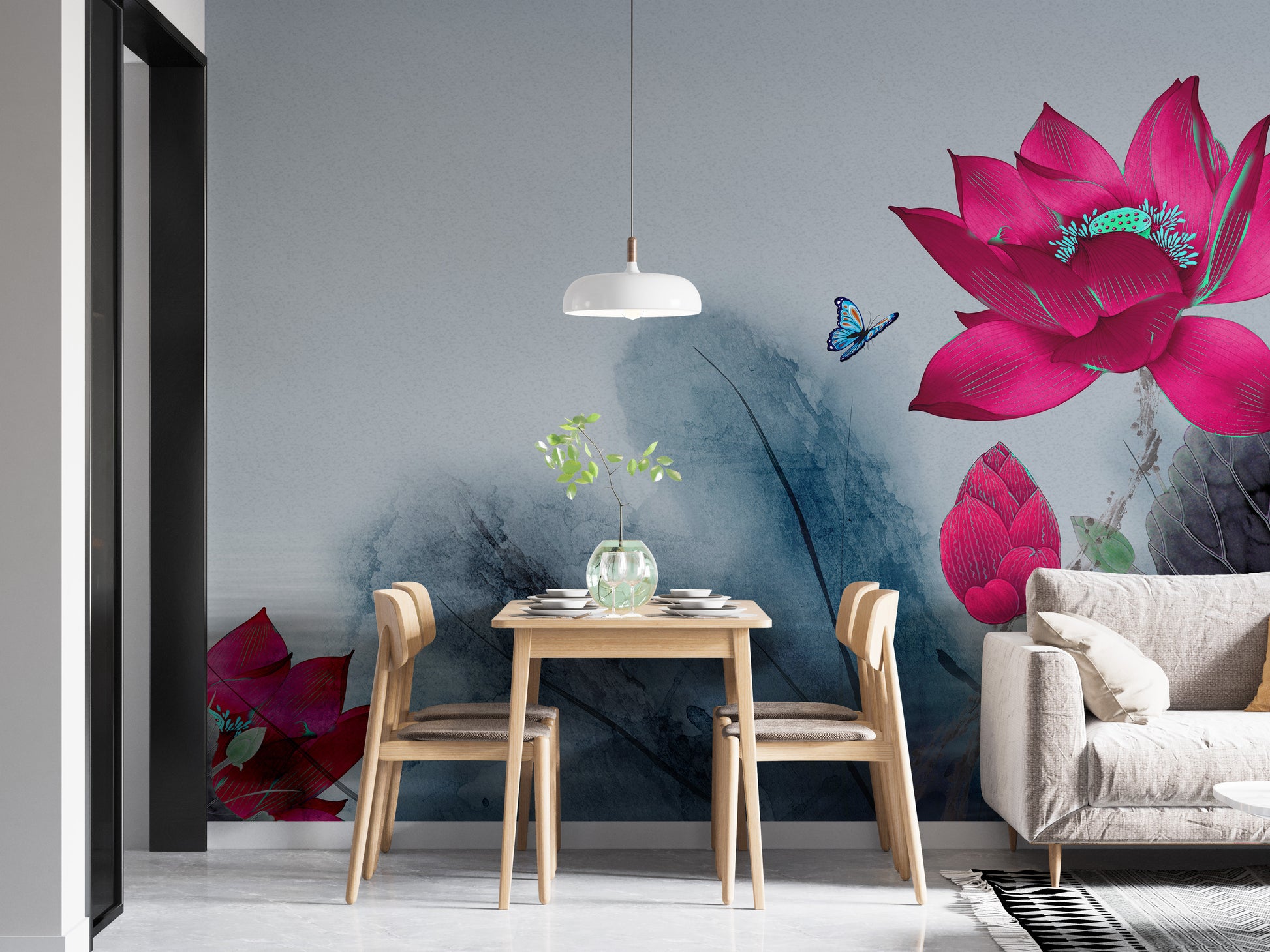 Beautiful Lotus Flower Removable Wallpaper Mural
