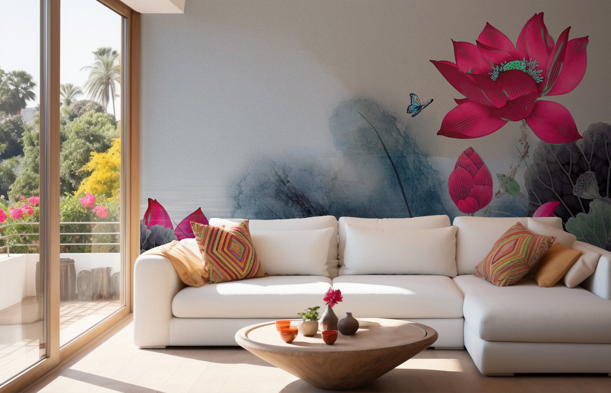 Removable Lotus Flower Wallpaper Mural
