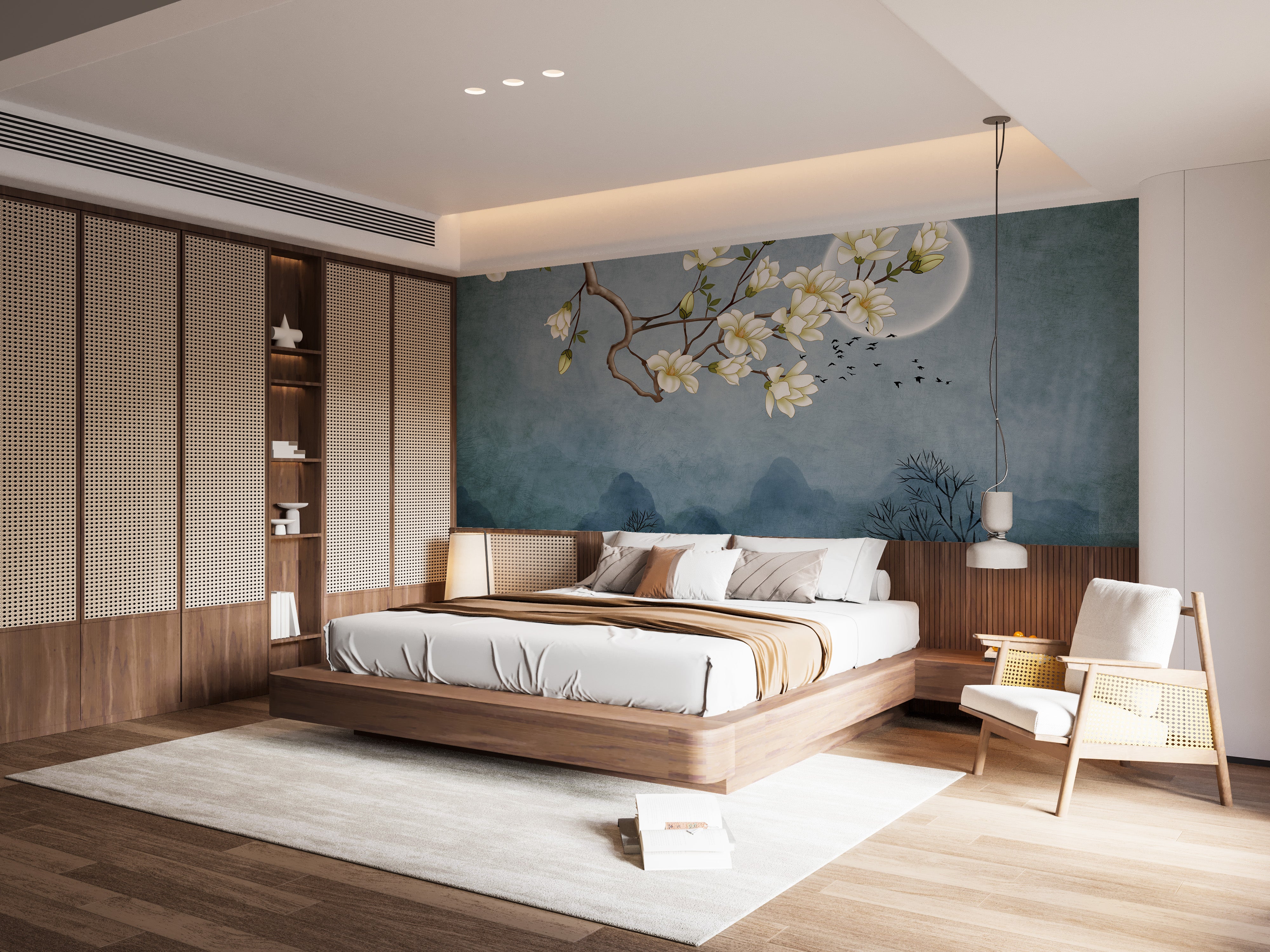 Premium Floral Japanese Art Printed Wall Mural