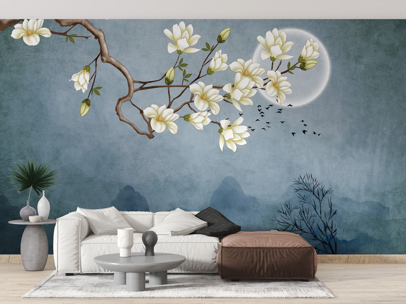 Floral Japanese Art Printed Wallpaper Mural