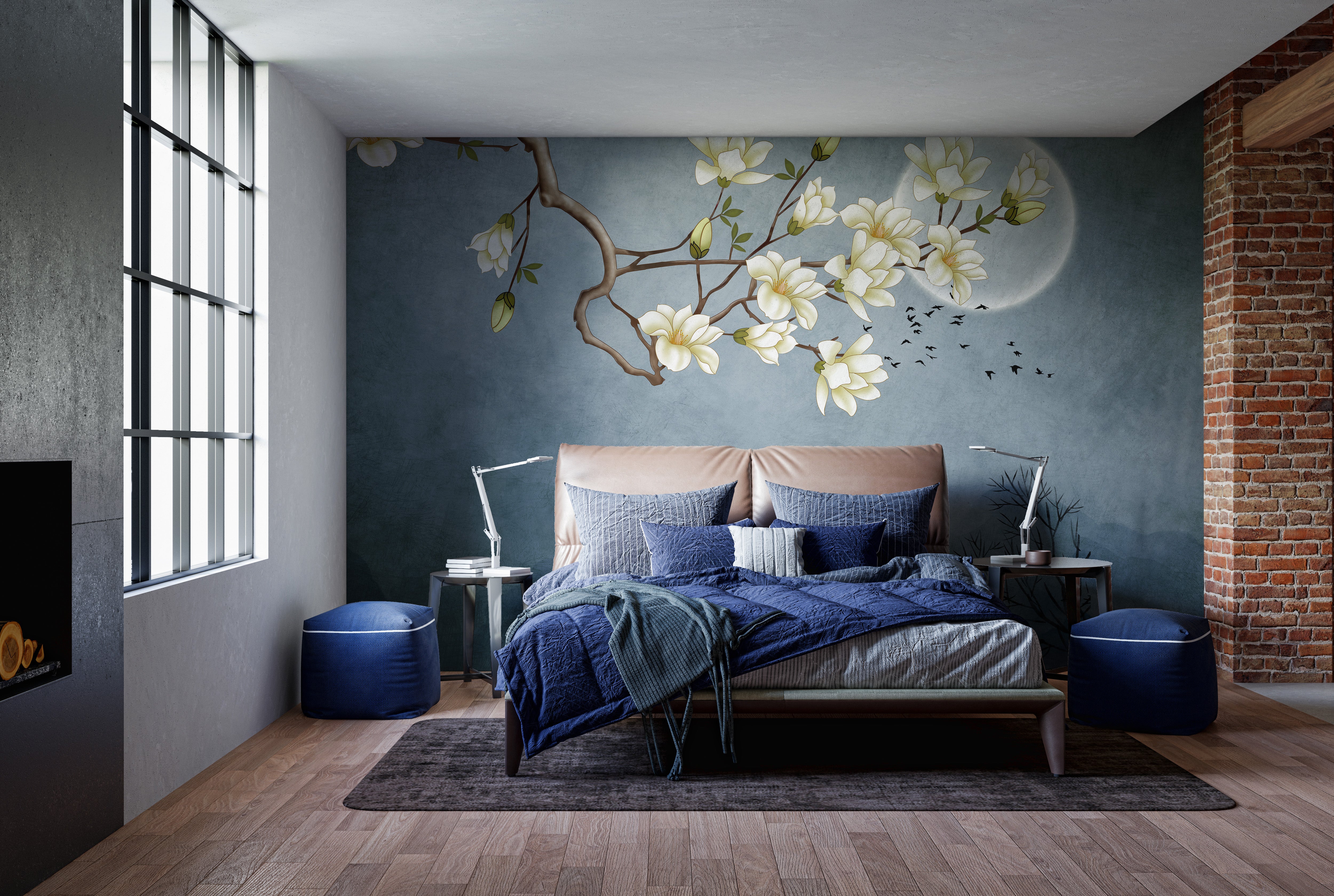 Luxurious Floral Japanese Art Wallpaper Mural