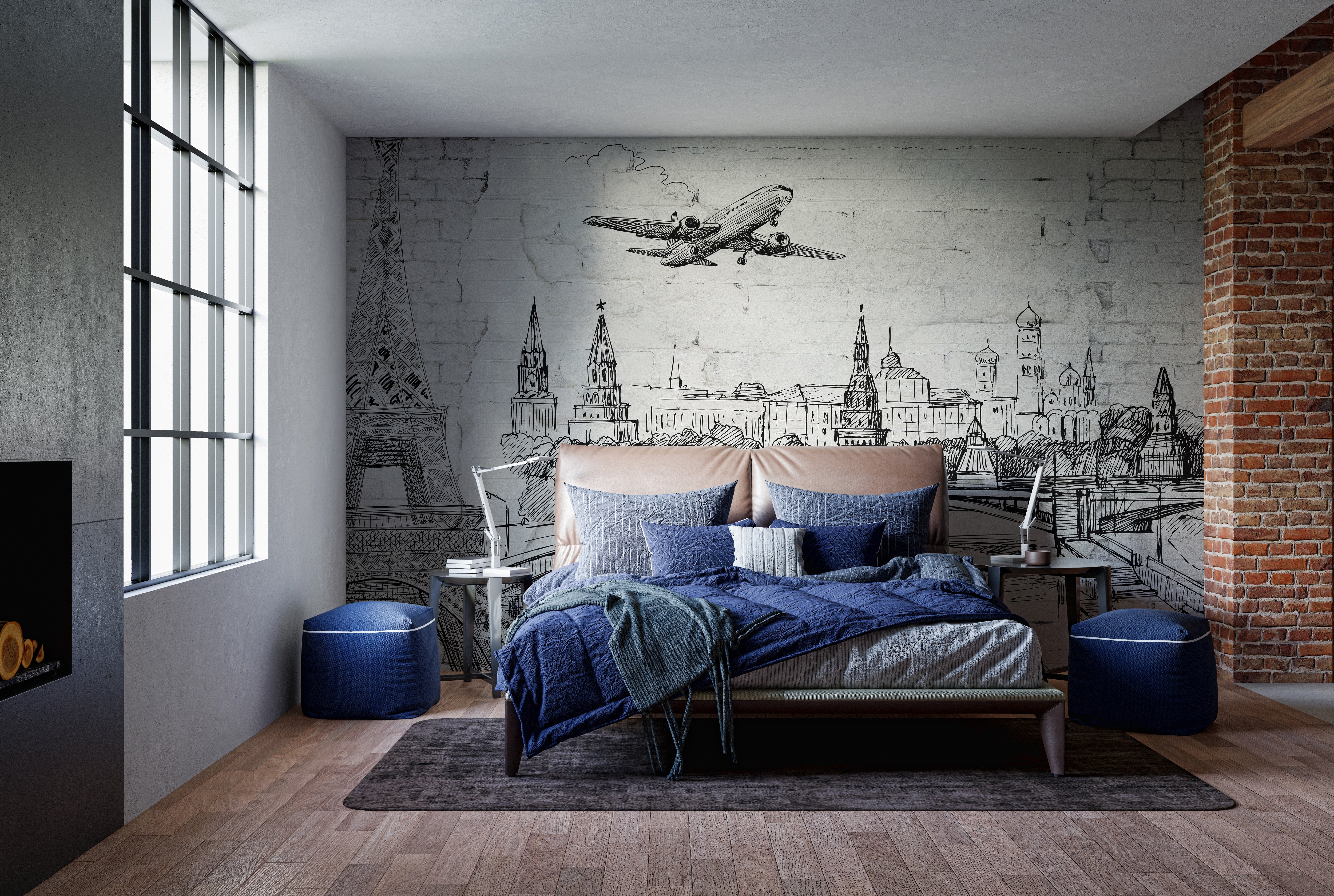 Artistic Architectural Marvels Brick Wallcovering Mural