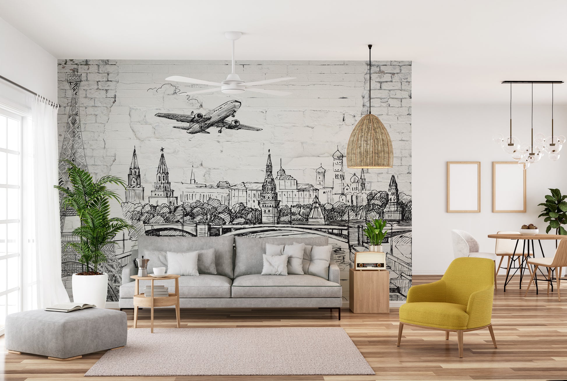 Unique Architectural Marvels Brick Wall Mural Design