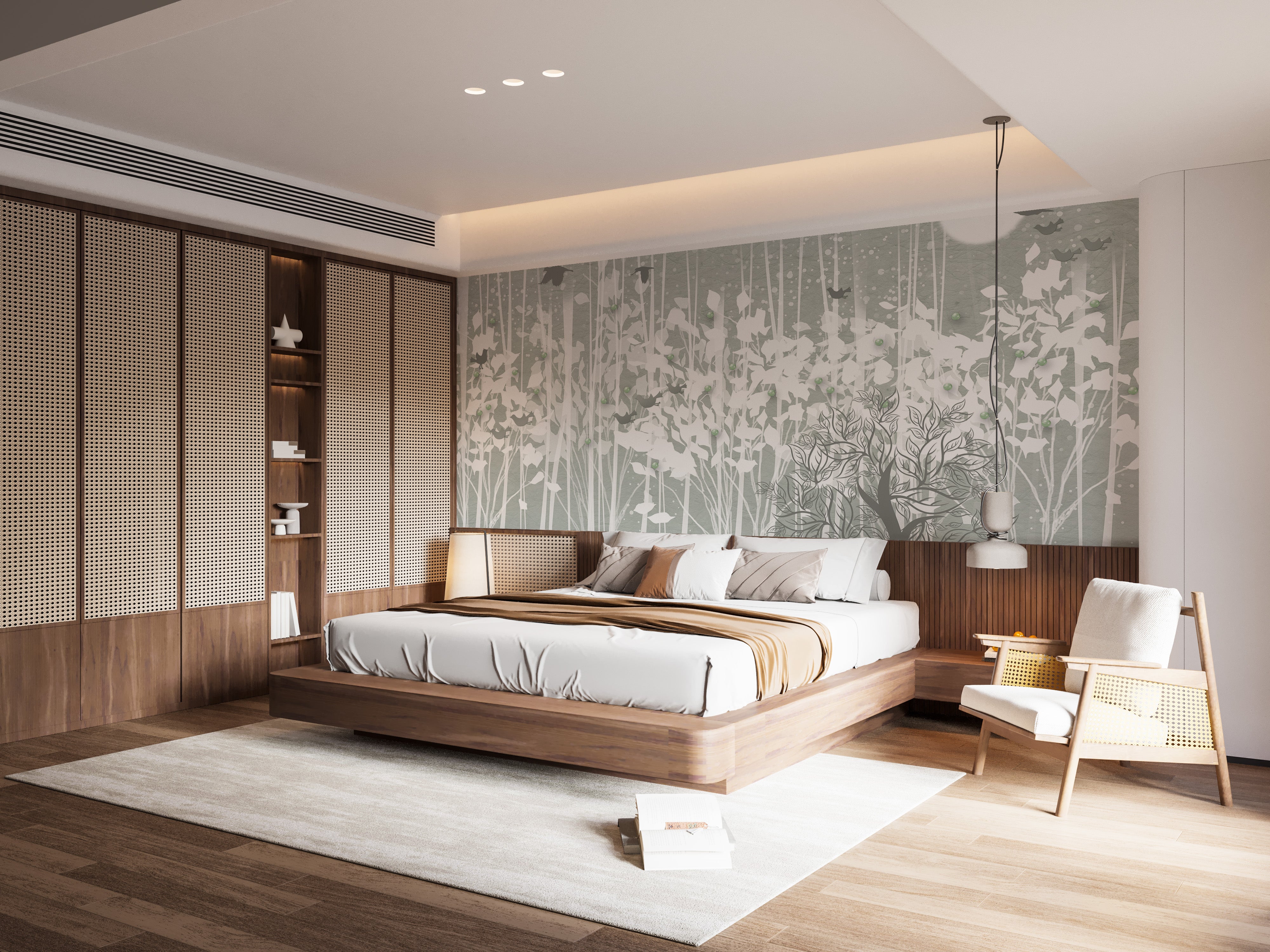 Custom Magical Snowy Forest Wall Mural Wallpaper