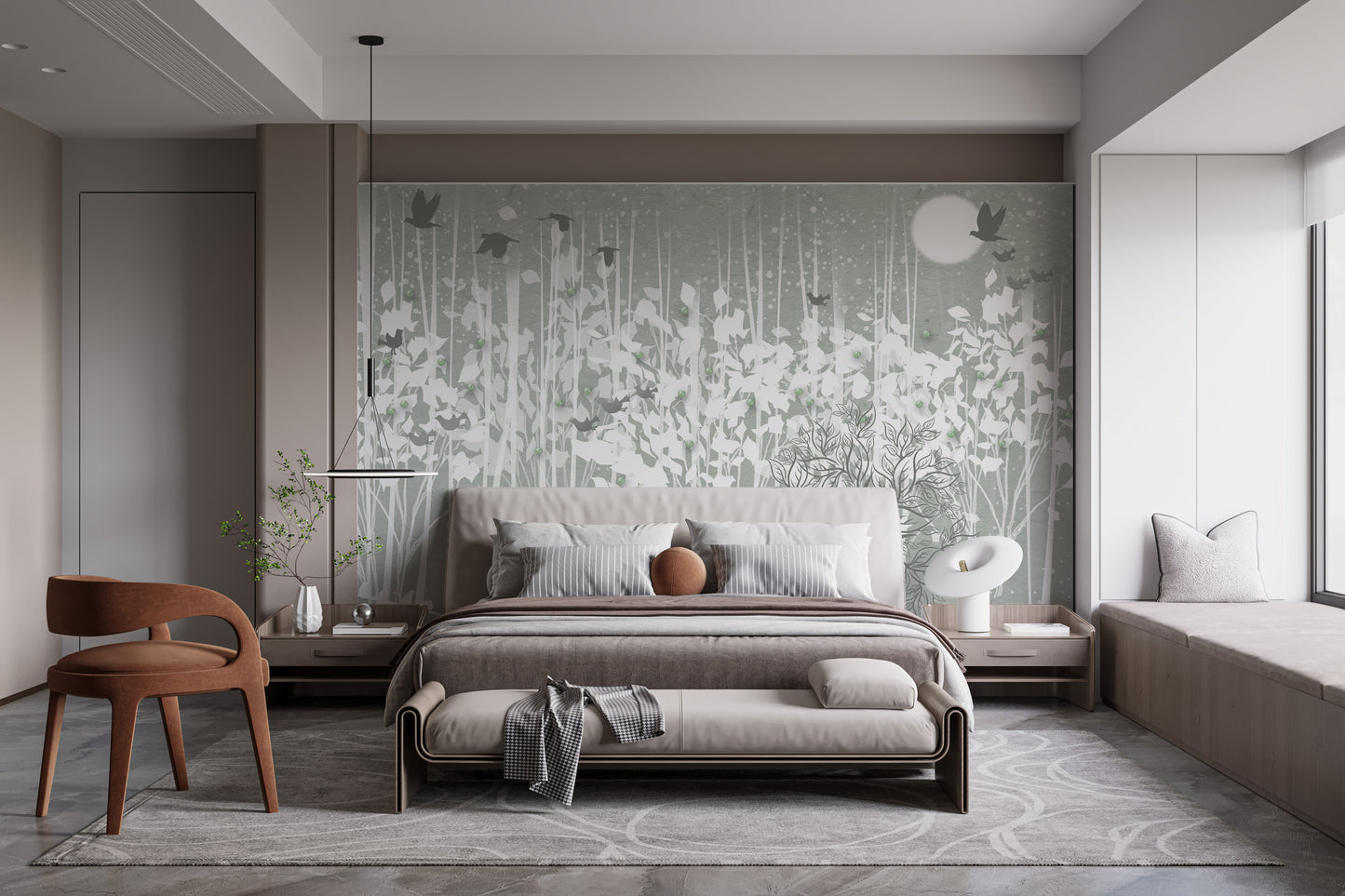 Premium Magical Snowy Forest Wall Mural Design