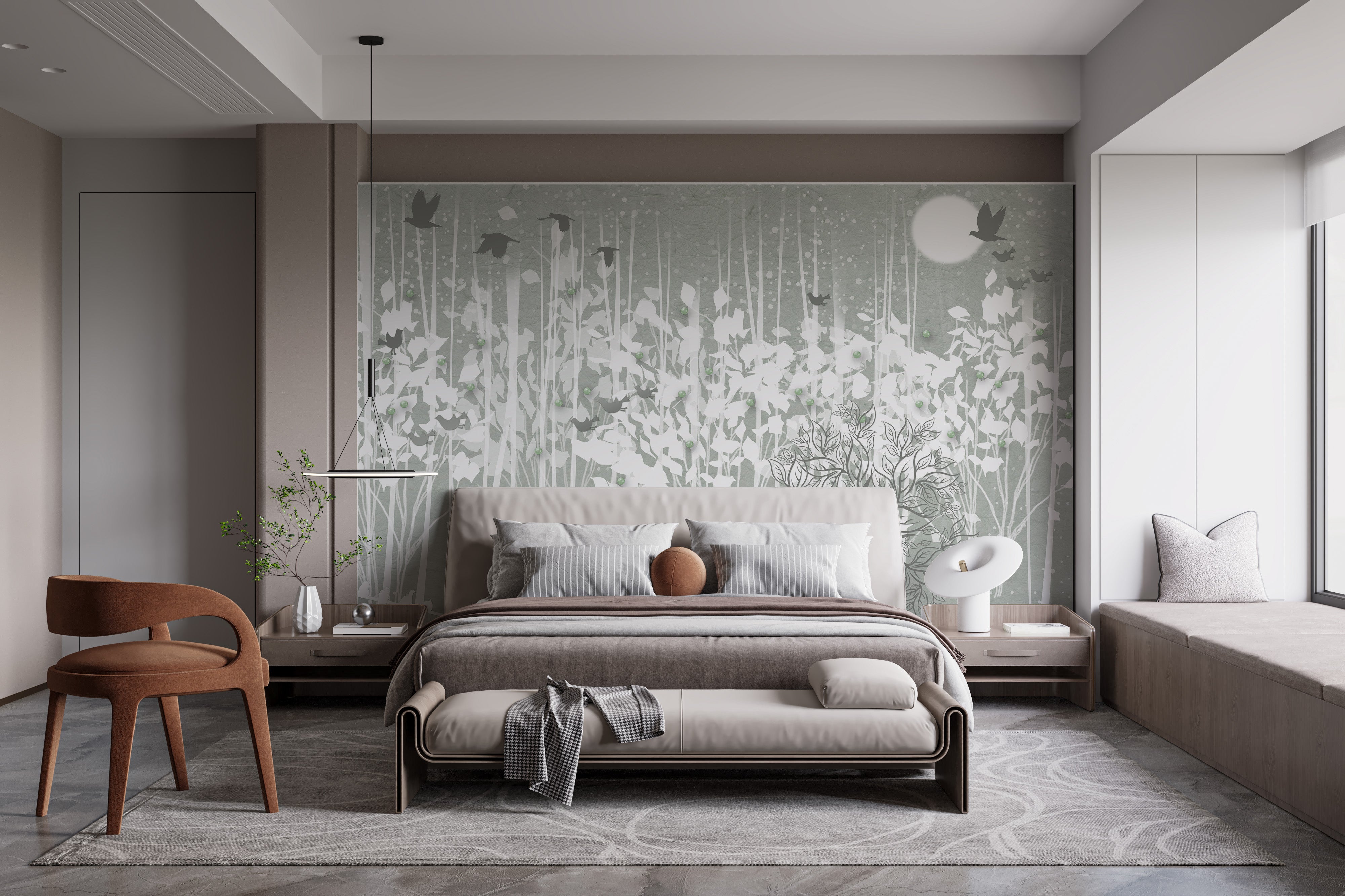 Premium Magical Snowy Forest Wall Mural Design