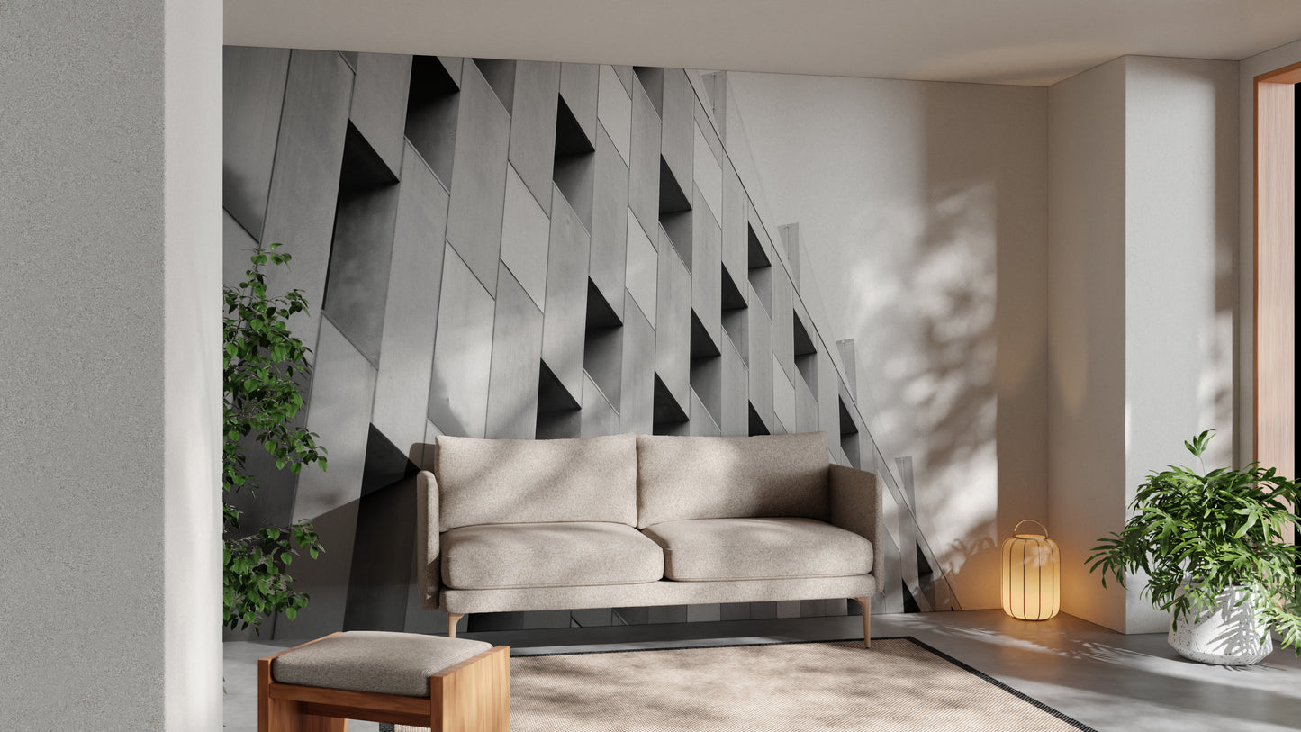 Black and White Structural Elegance Wallpaper Mural
