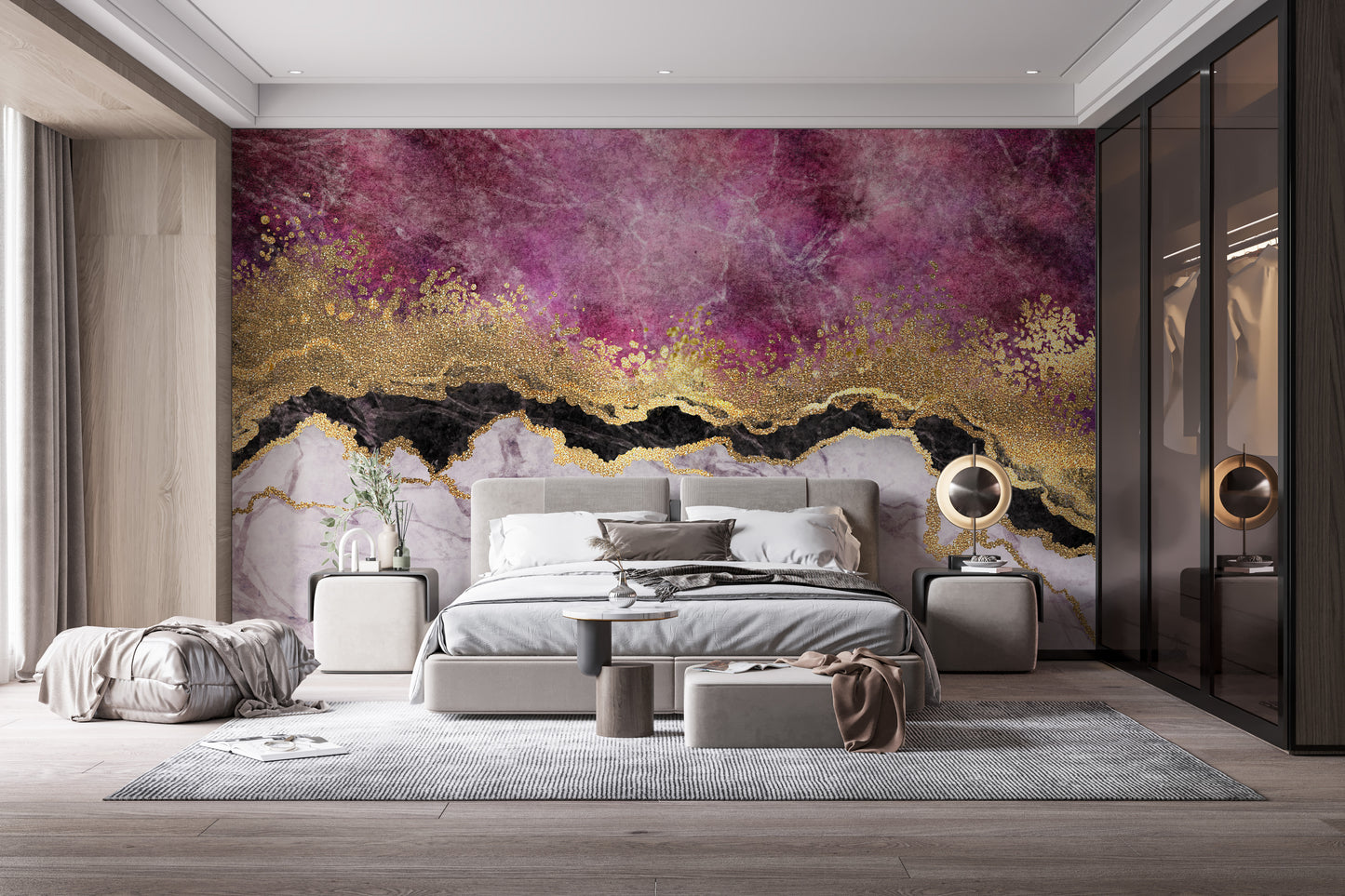 Soft Pink Pearlstone Marble Texture Wall Mural