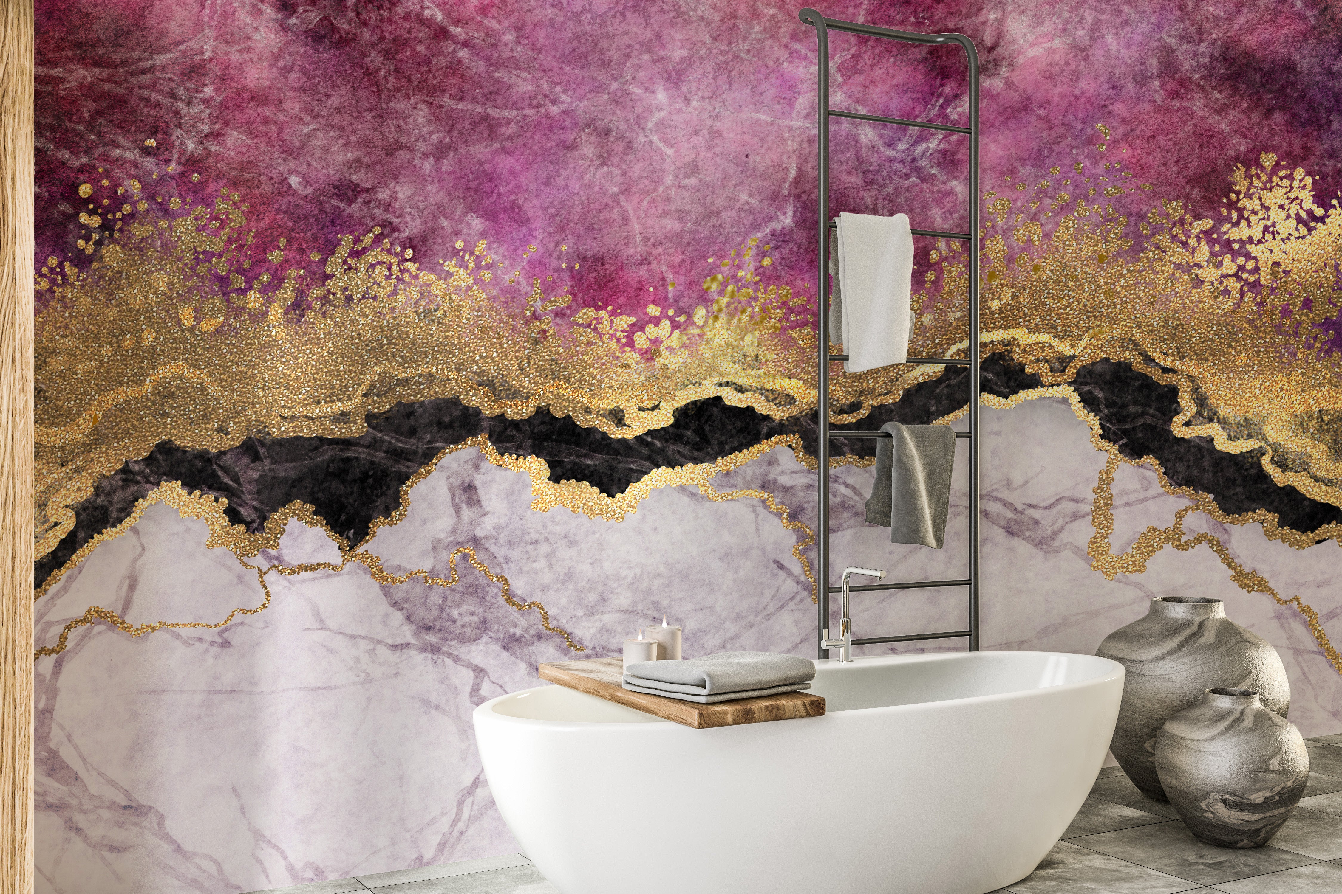 Pink Pearlstone Marble Design Wallpaper Mural