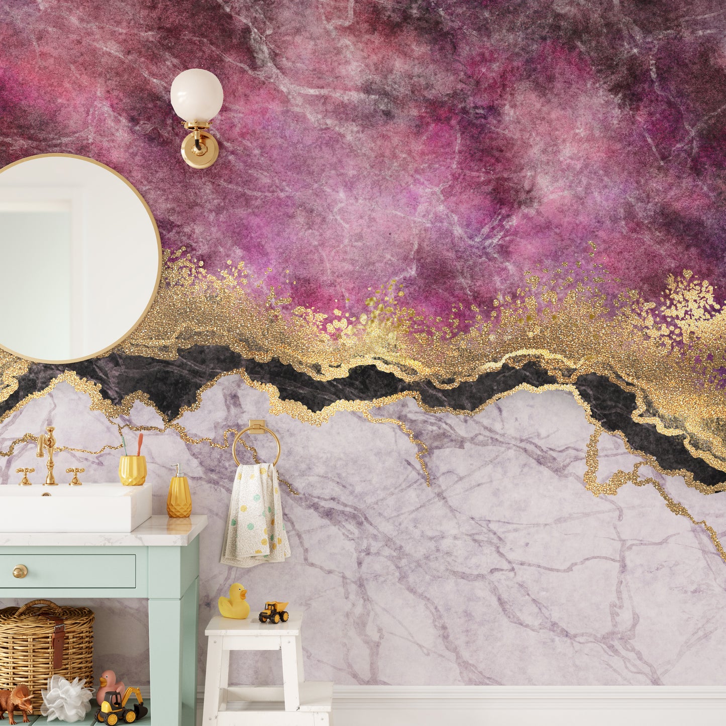 Pink Pearlstone Marble Pattern Wall Mural