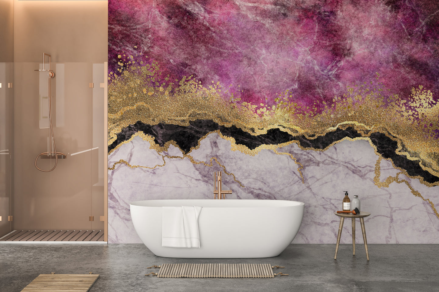 Pink Pearlstone Marble Aesthetic Wallpaper Mural
