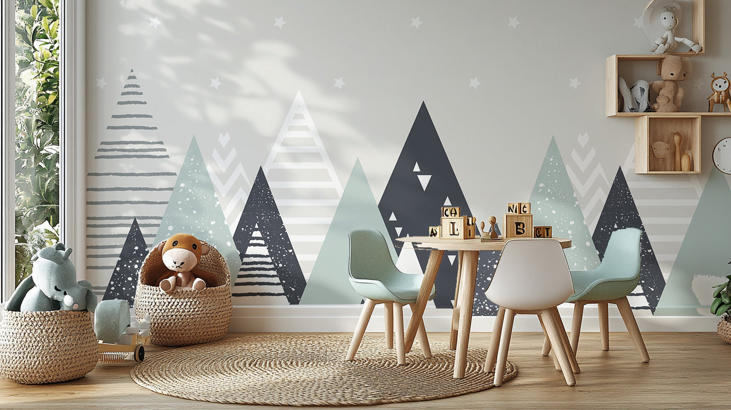 Peel & Stick Triangle Patterns Wallpaper Mural for Walls
