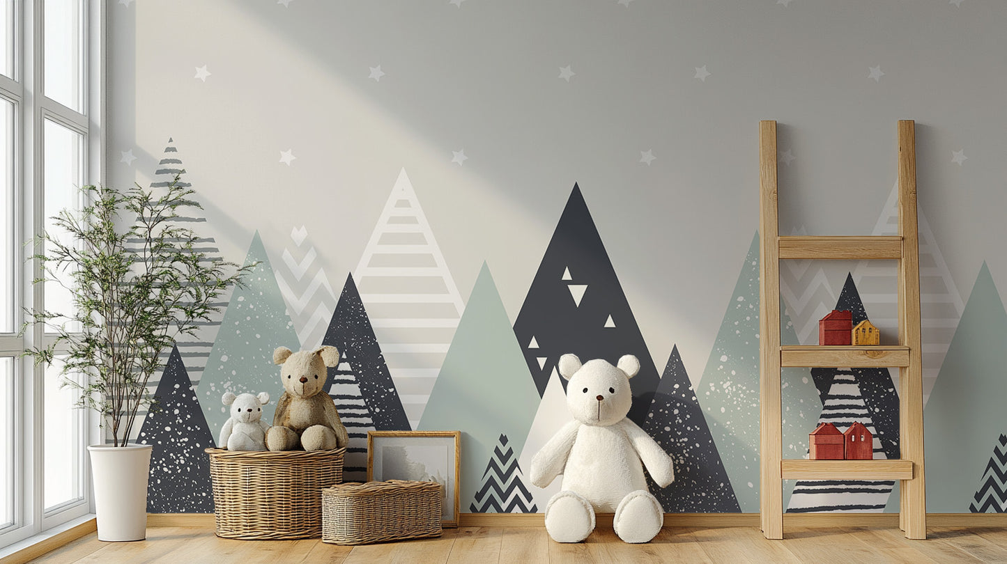 Modern Peel & Stick Triangle Patterns Wallpaper Mural