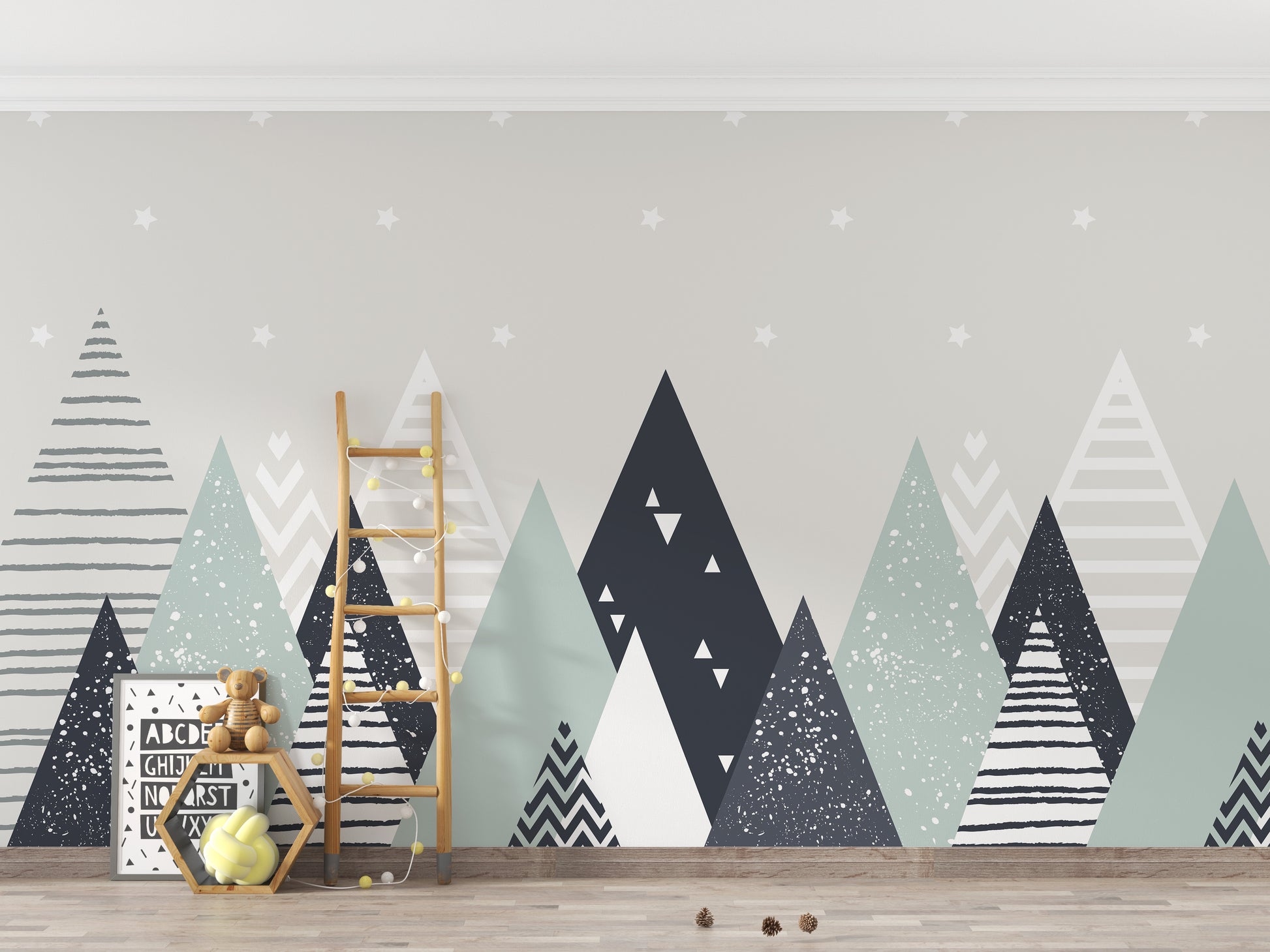 Simple Peel & Stick Triangle Patterns Wallpaper Mural