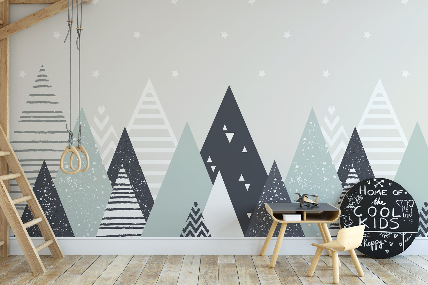 Fun Peel & Stick Triangle Patterns Wallpaper Mural
