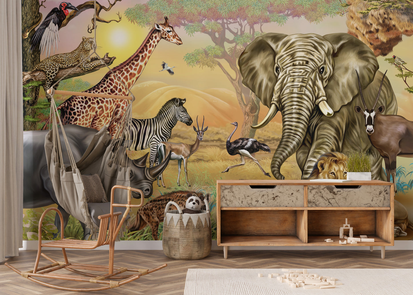 Safari Animals African Zoo Wallpaper Mural
