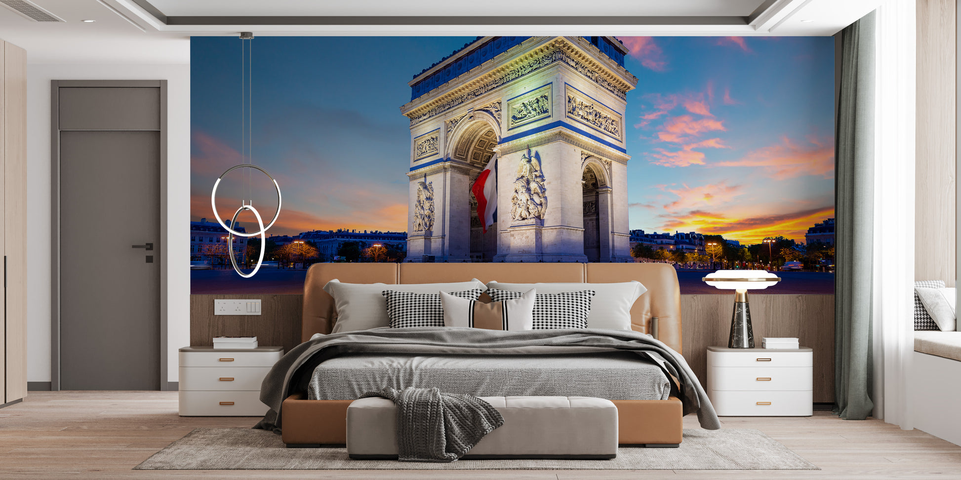 Parisian Nocturne Arc de Triomphe Wall Mural
