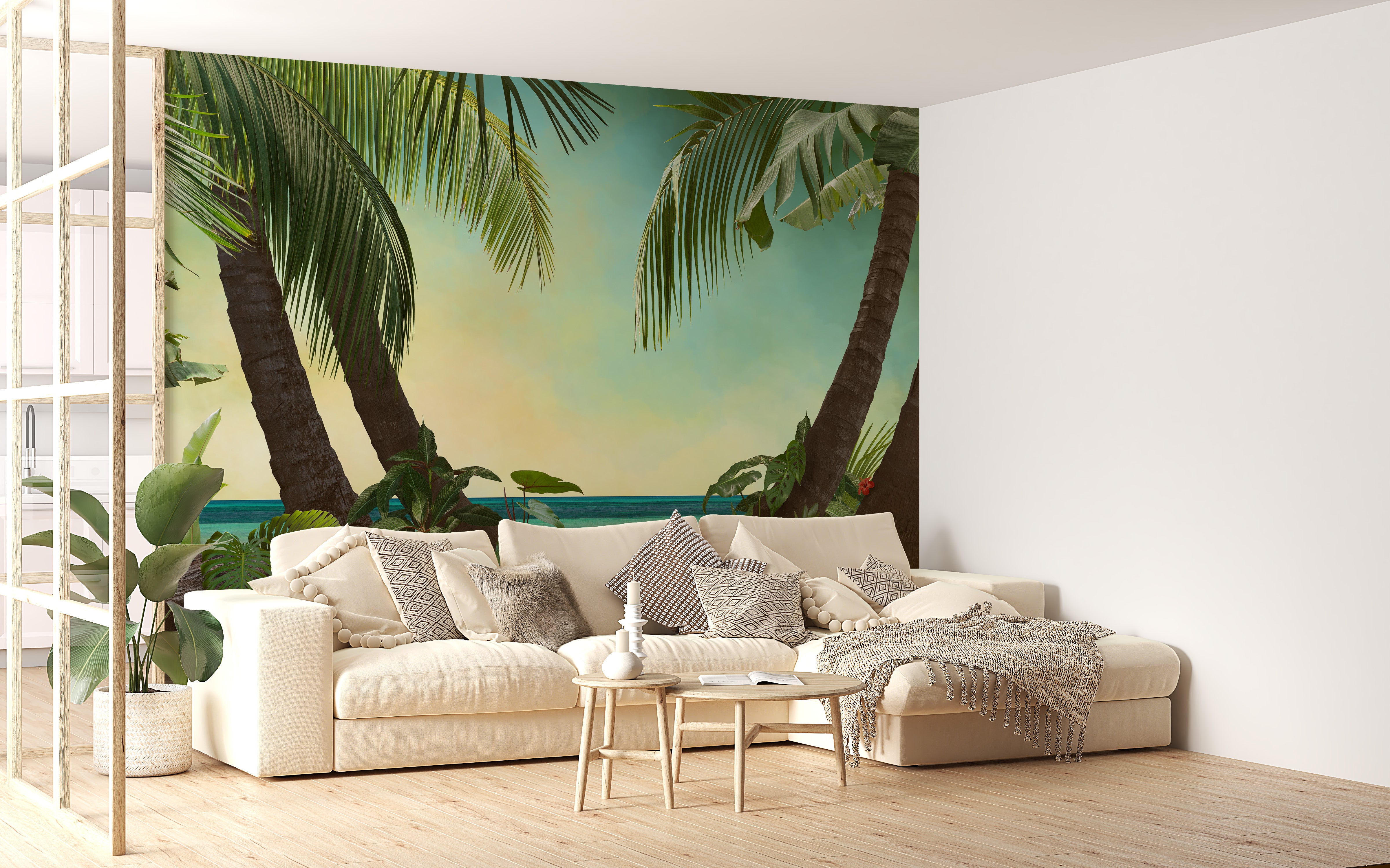 Soothing Tropical Coast Wallpaper Mural
