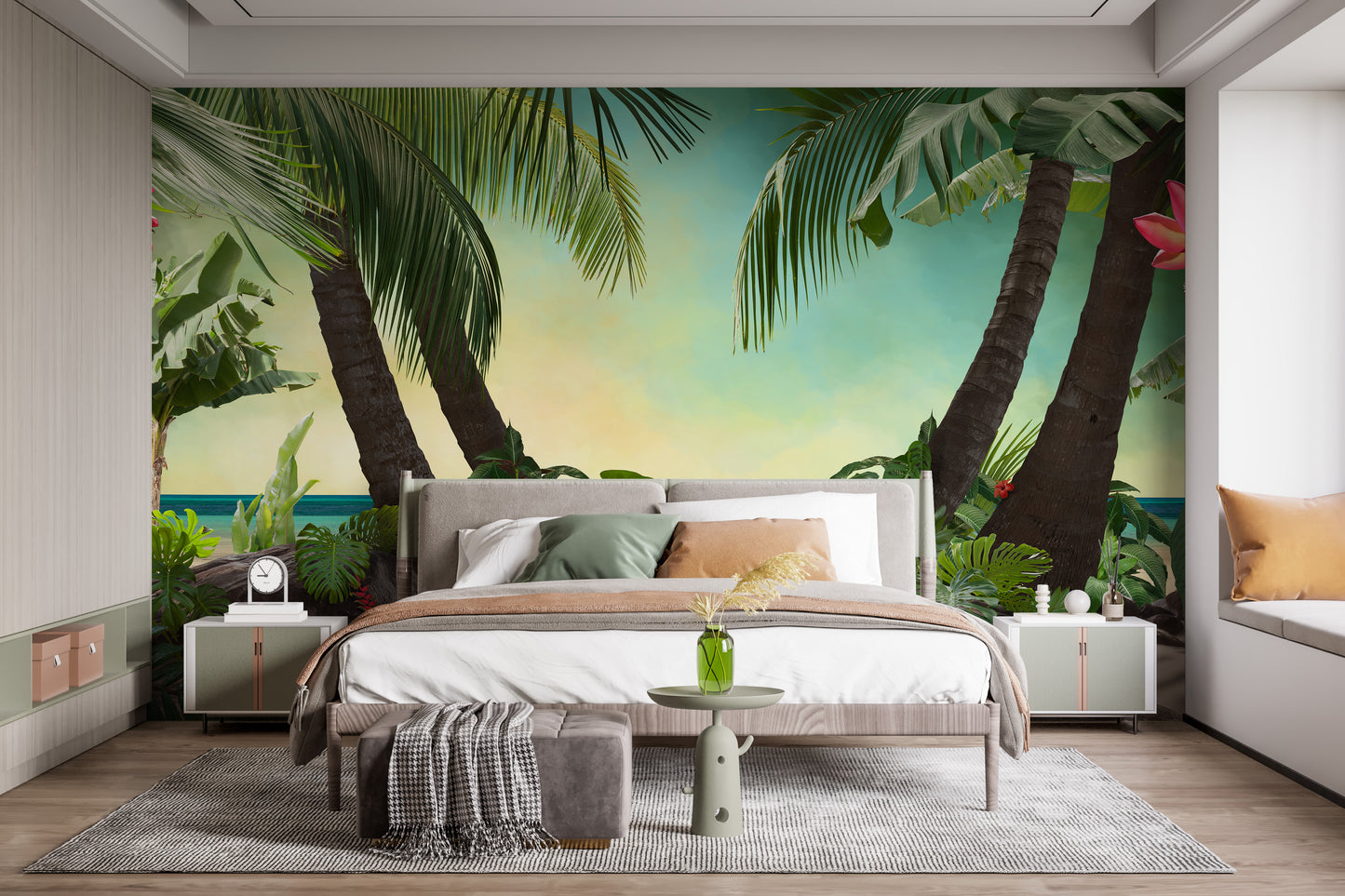 Tropical Island Beach View Wallpaper Mural
