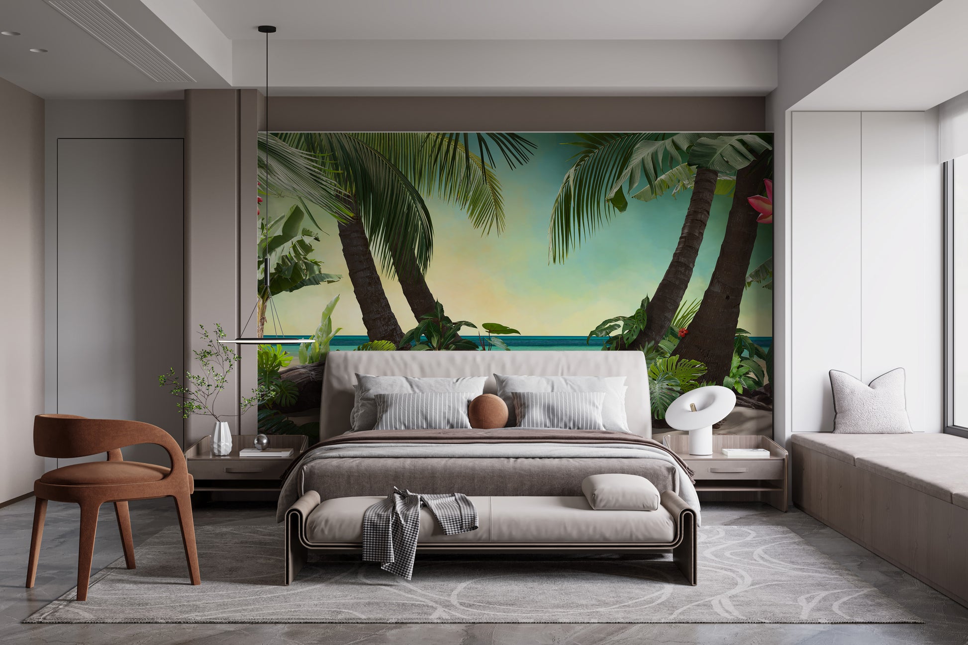 Tropical Beach Horizon Wallpaper Mural
