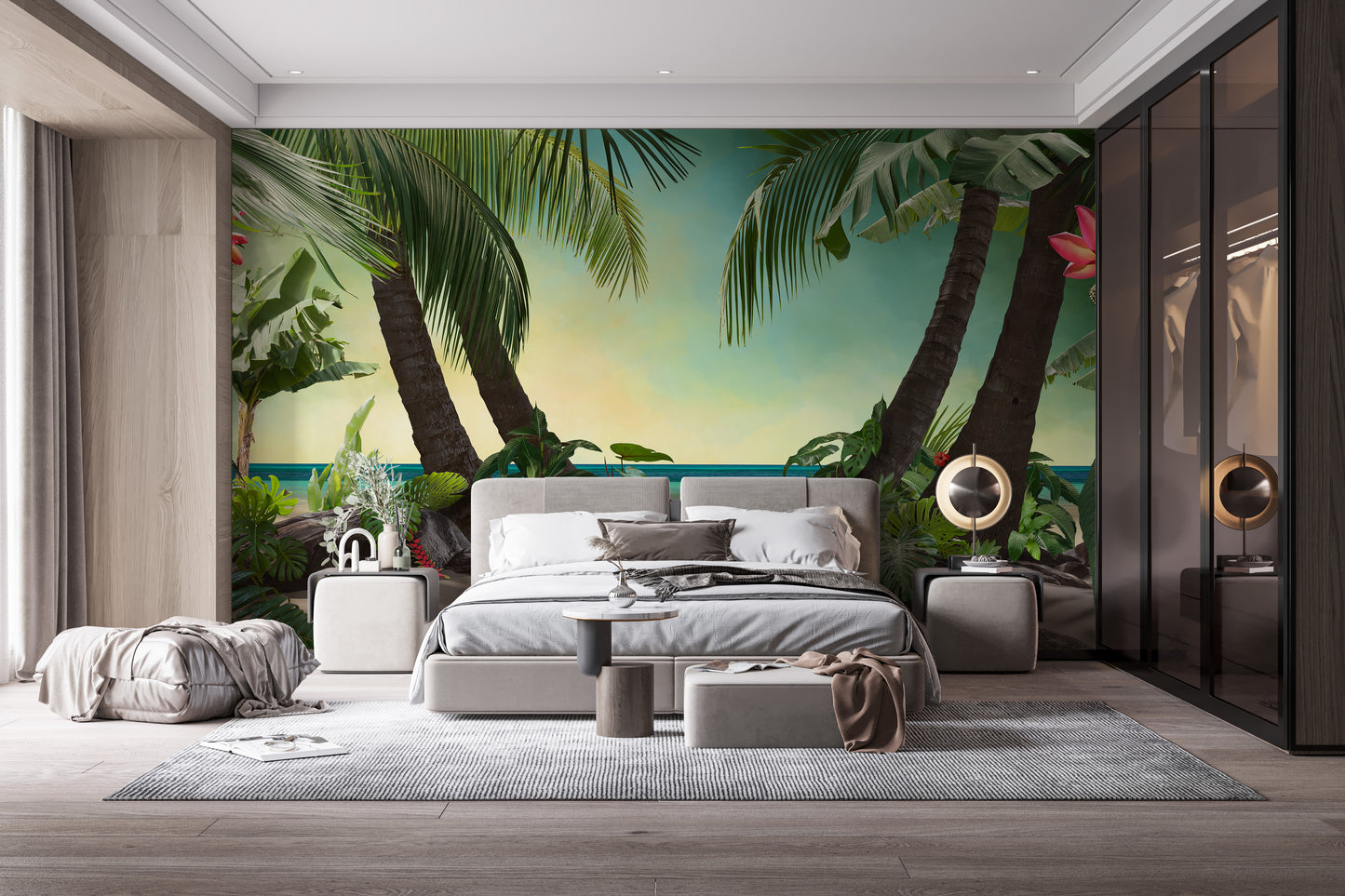 Crystal Blue Tropical Beach Wallpaper Mural
