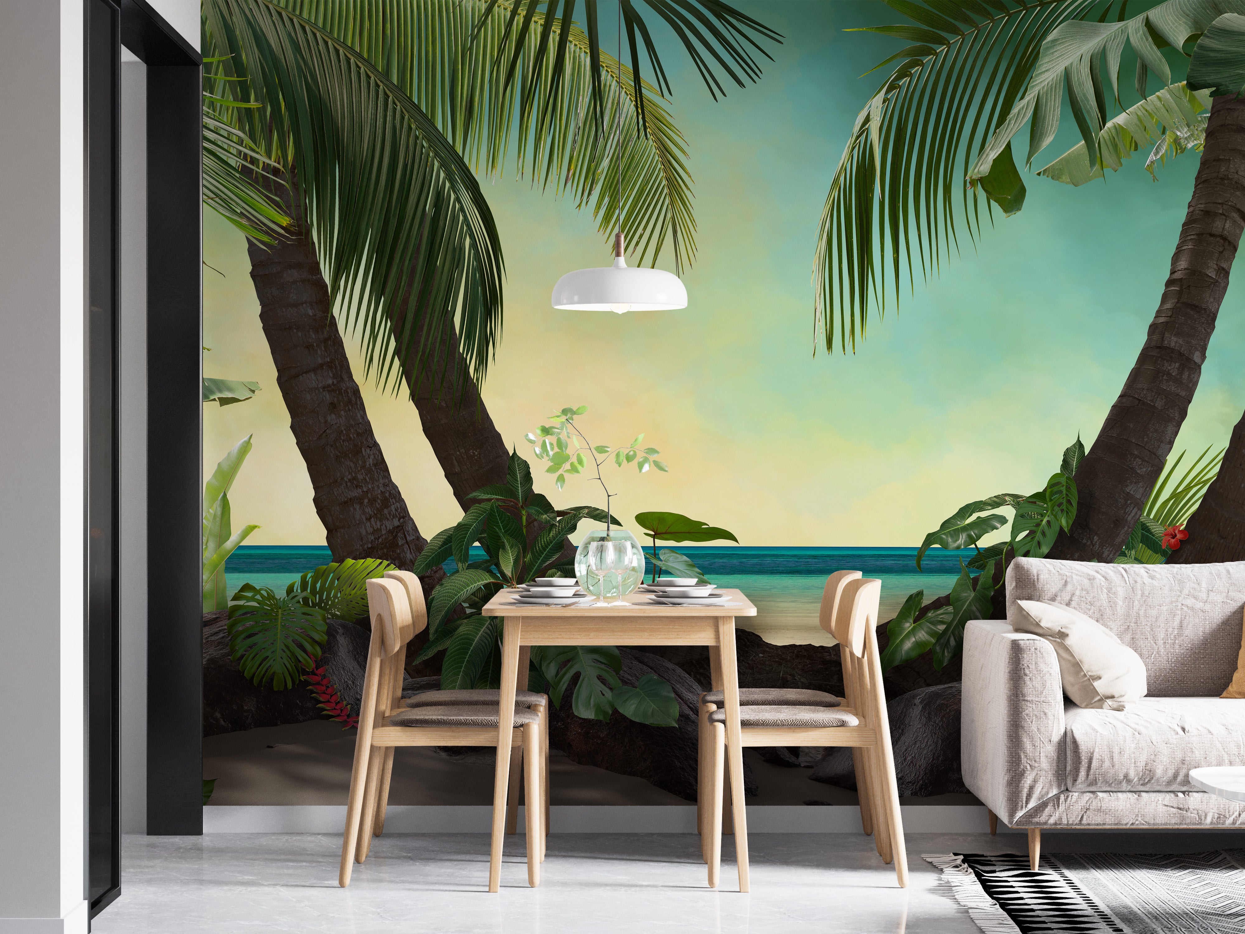 Calm Waves Tropical Beach Wallpaper Mural
