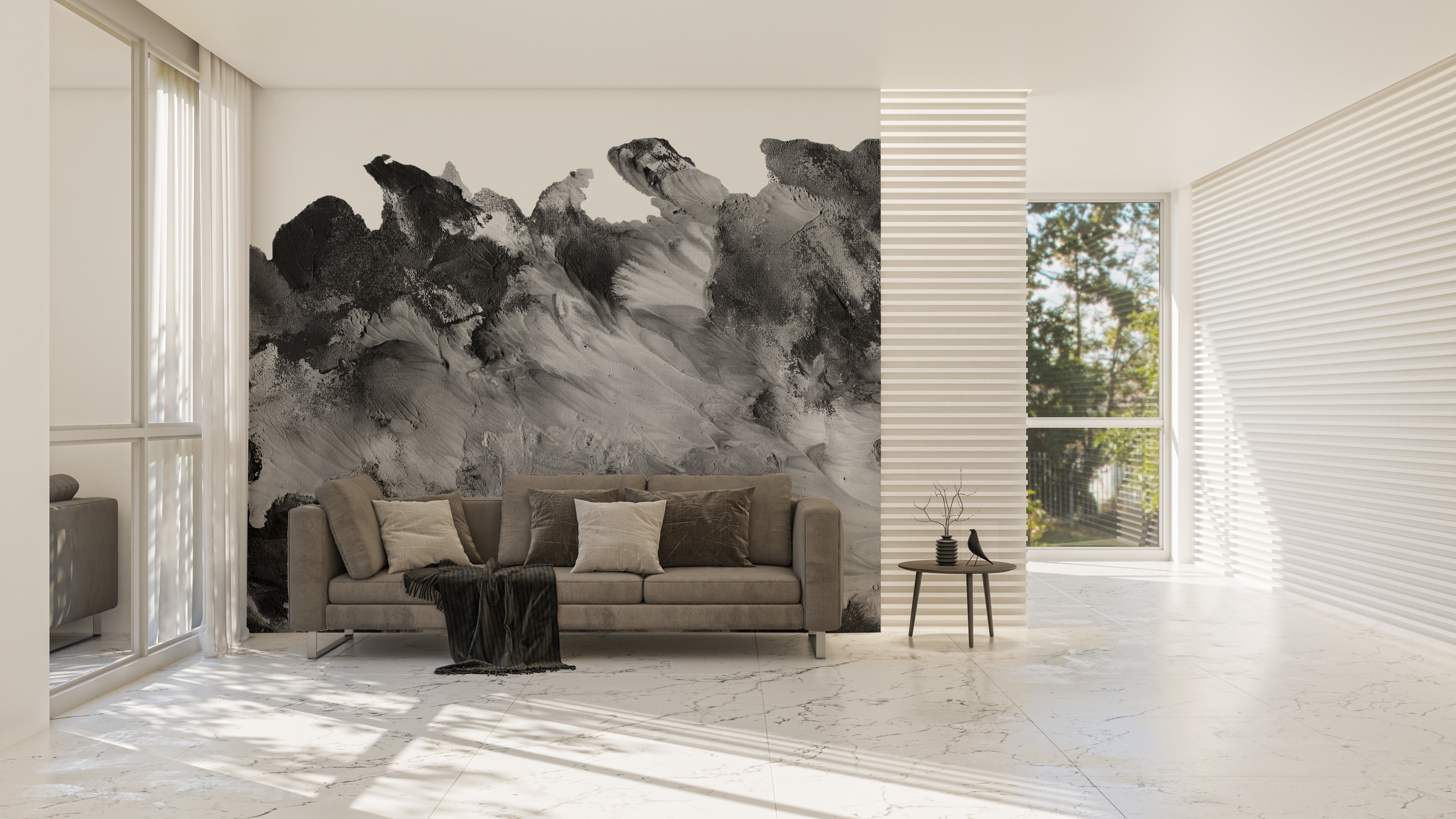 Unique Elegant Grayscale Rustic Wall Mural Wallpaper
