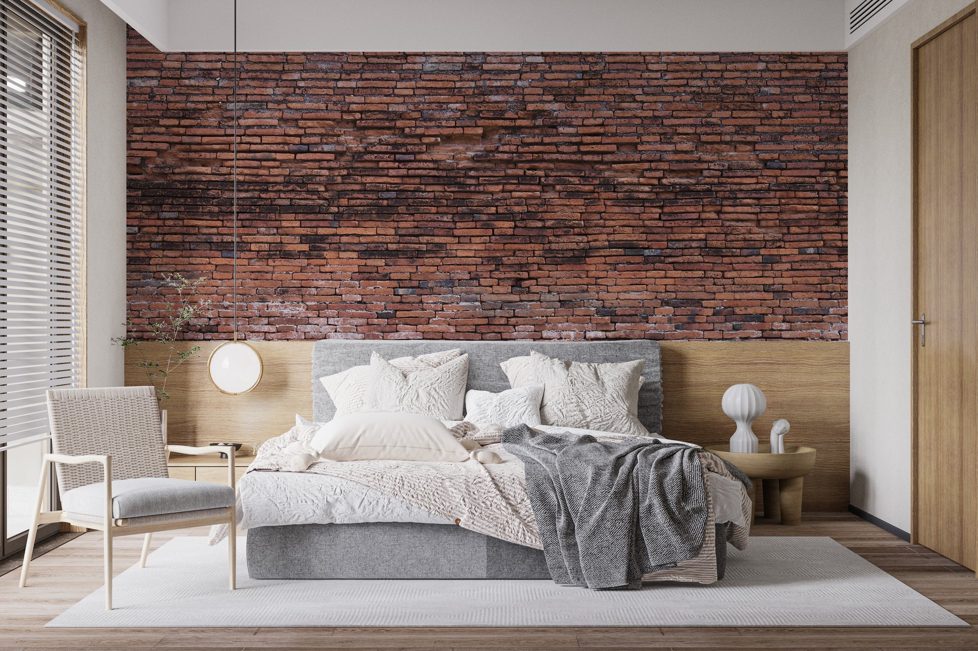 Rugged Brickwork Mural Wallpaper for Spaces
