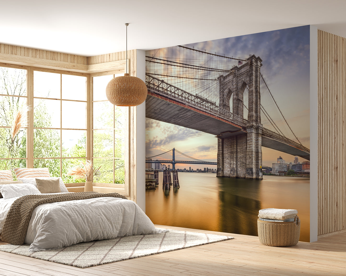 Iconic Brooklyn Bridge Wallpaper Mural for Spaces
