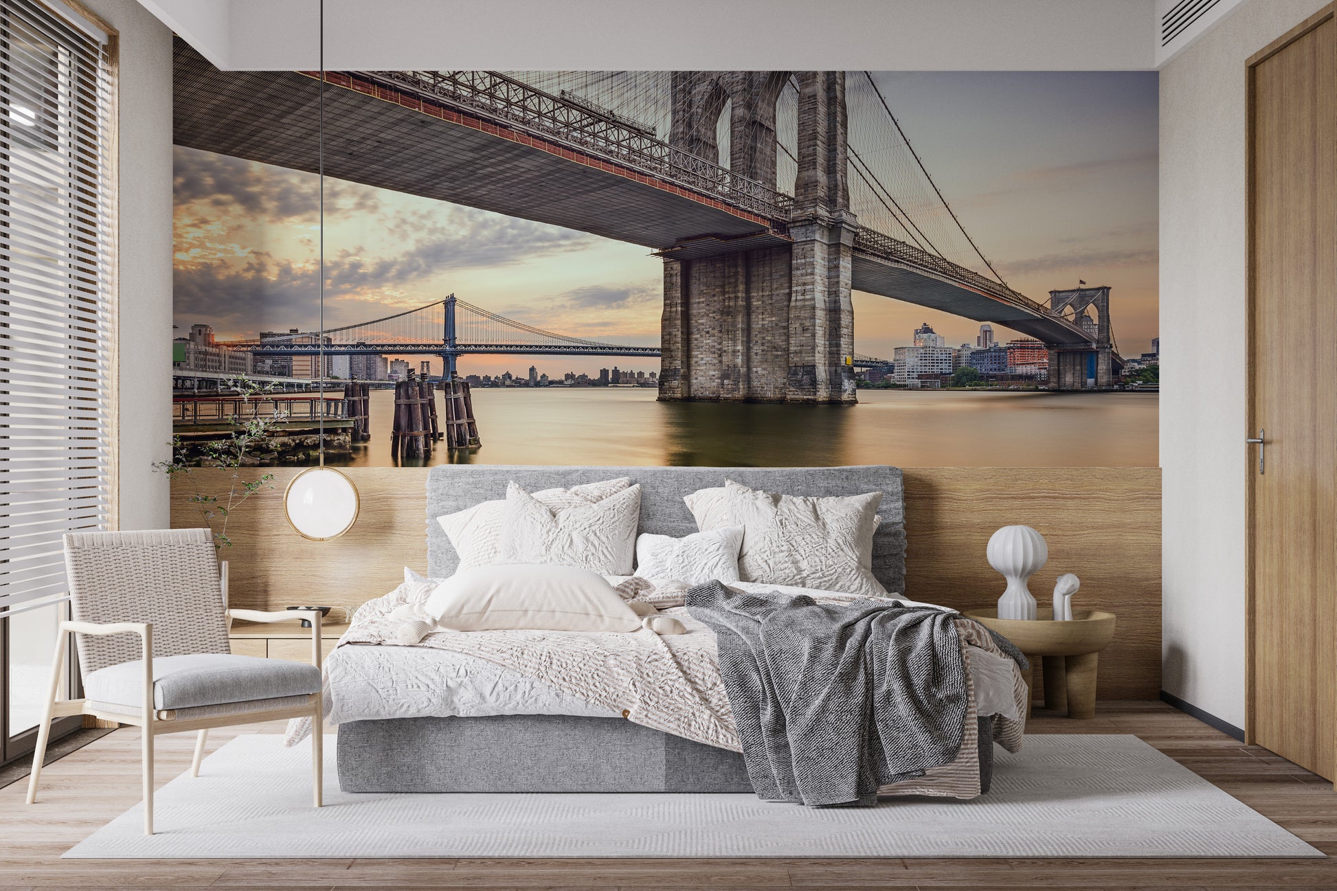 Brooklyn Bridge Iconic Wallpaper Mural Art
