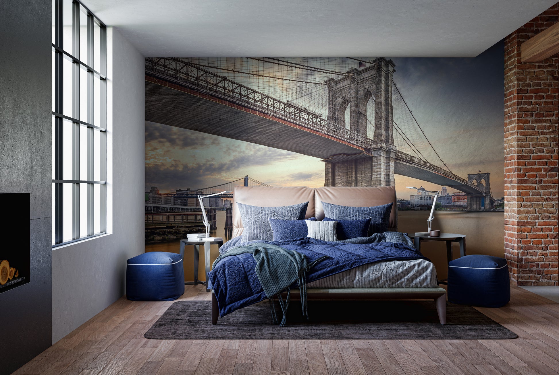 Brooklyn Bridge Iconic Design Wallpaper Mural
