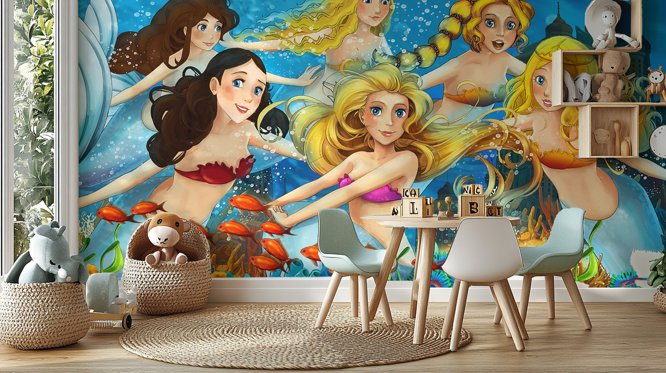 Aquatic Fairy Tale Wallpaper Mural for Walls
